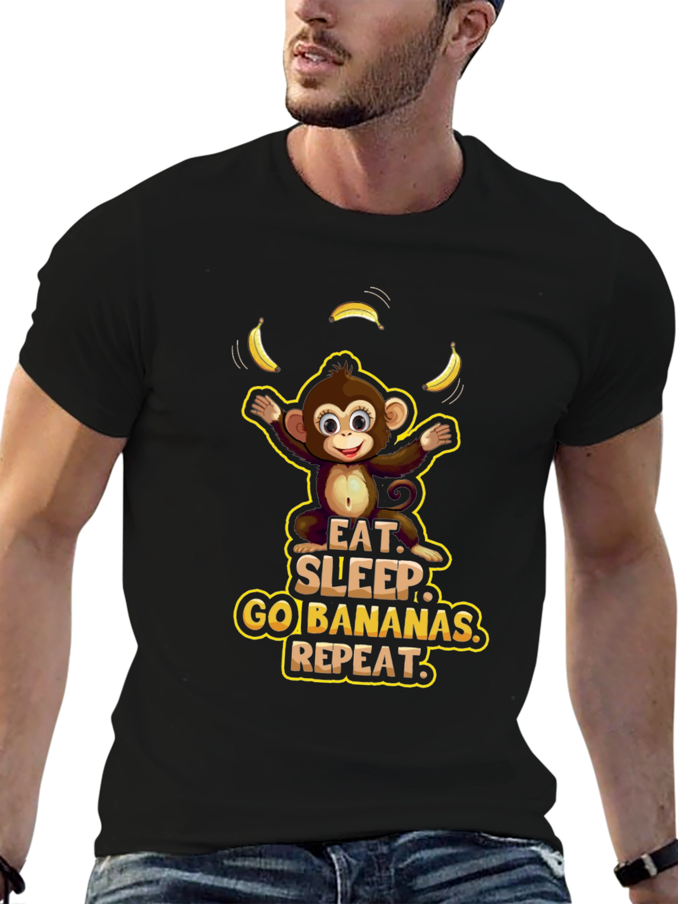 Eat Sleep Go Bananas Monkey Graphic Tee
