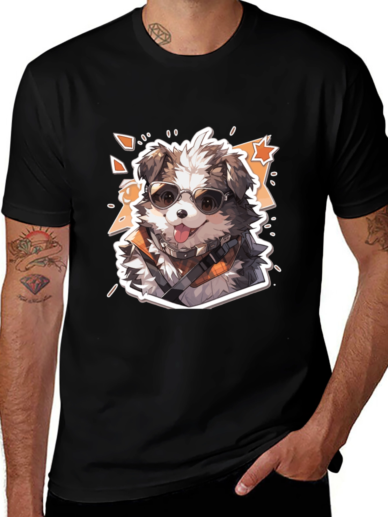 Cool Dog Graphic Tee - Unisex Cotton Black T-Shirt