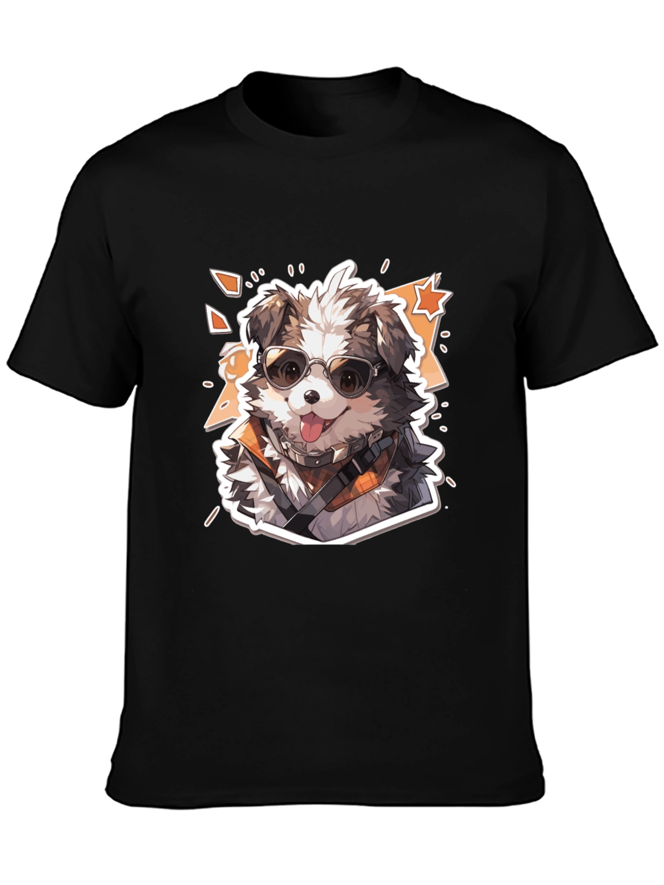 Cool Dog Graphic Tee - Unisex Cotton Black T-Shirt