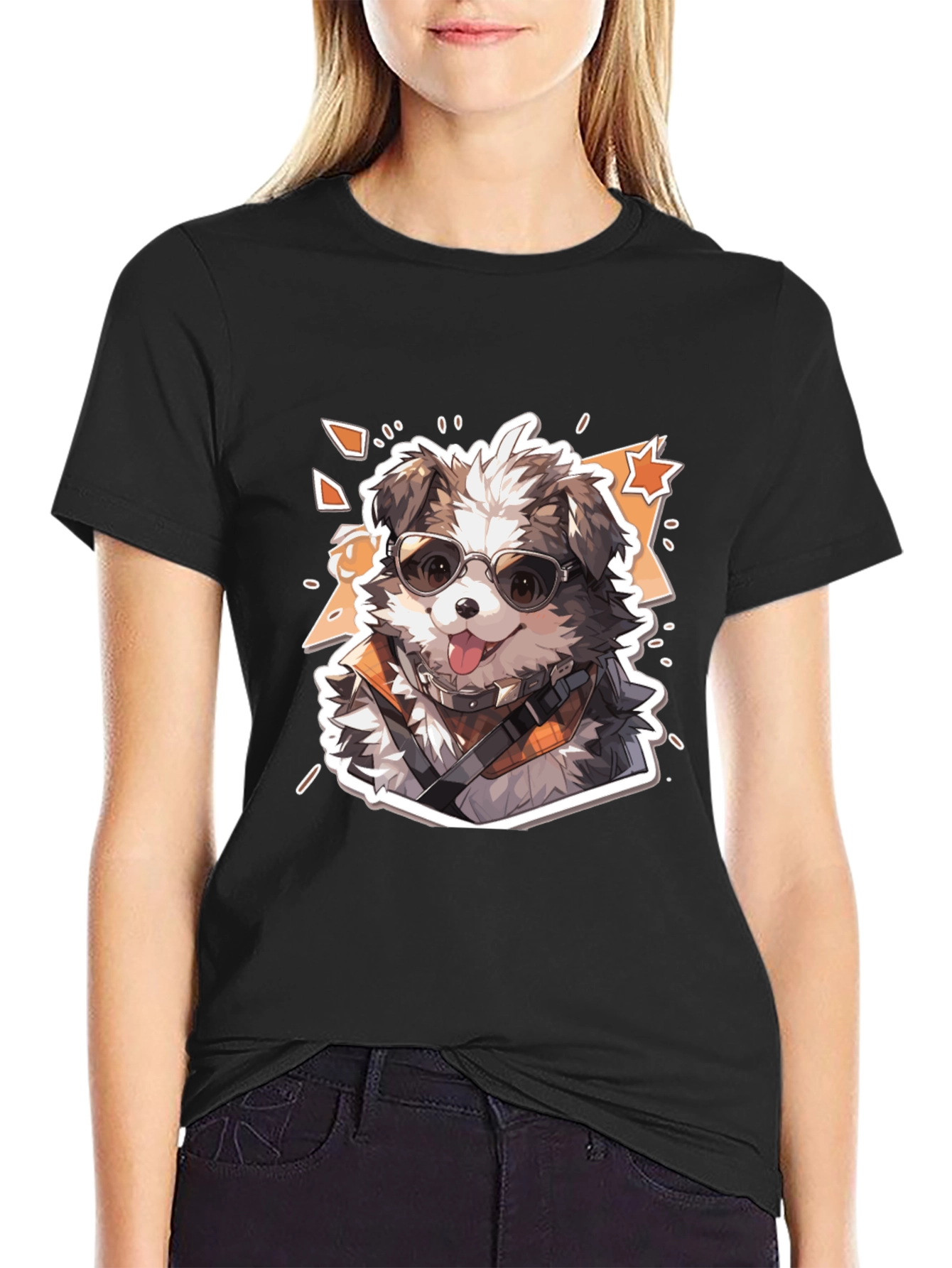 Cool Dog Graphic Tee - Unisex Cotton Black T-Shirt
