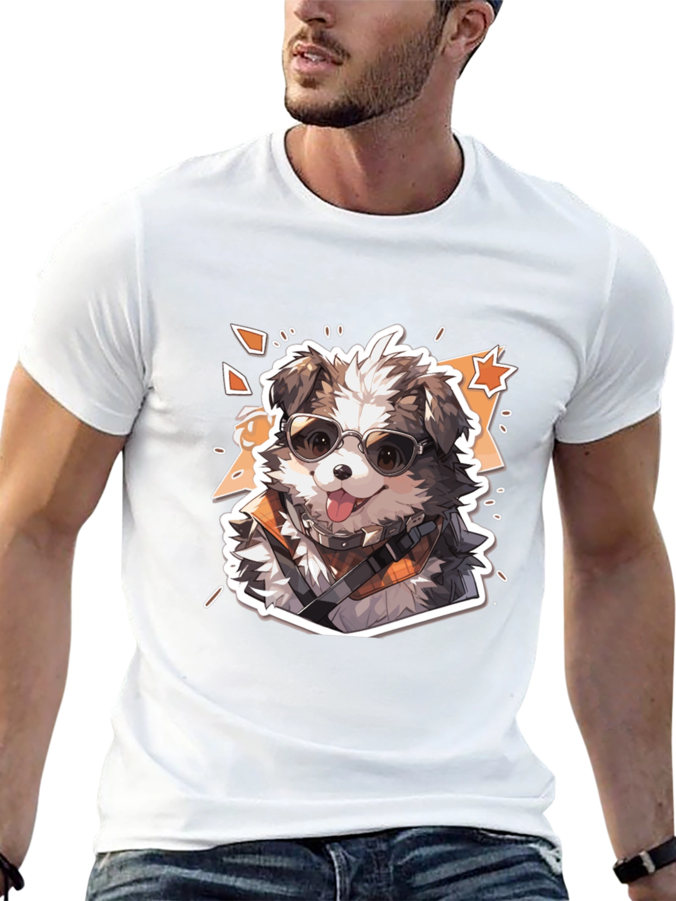 Cool Dog Graphic Tee - Unisex Cotton Black T-Shirt