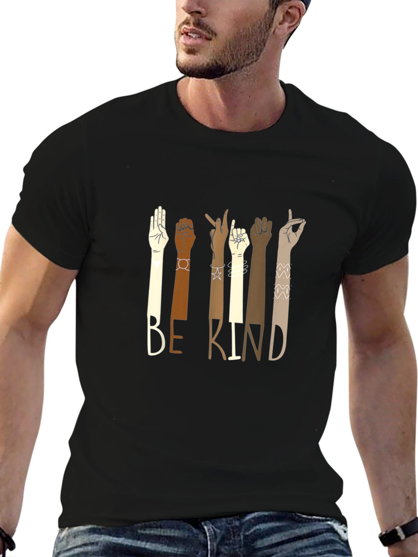 Be Kind Graphic Tee - Diversity Hands T-Shirt