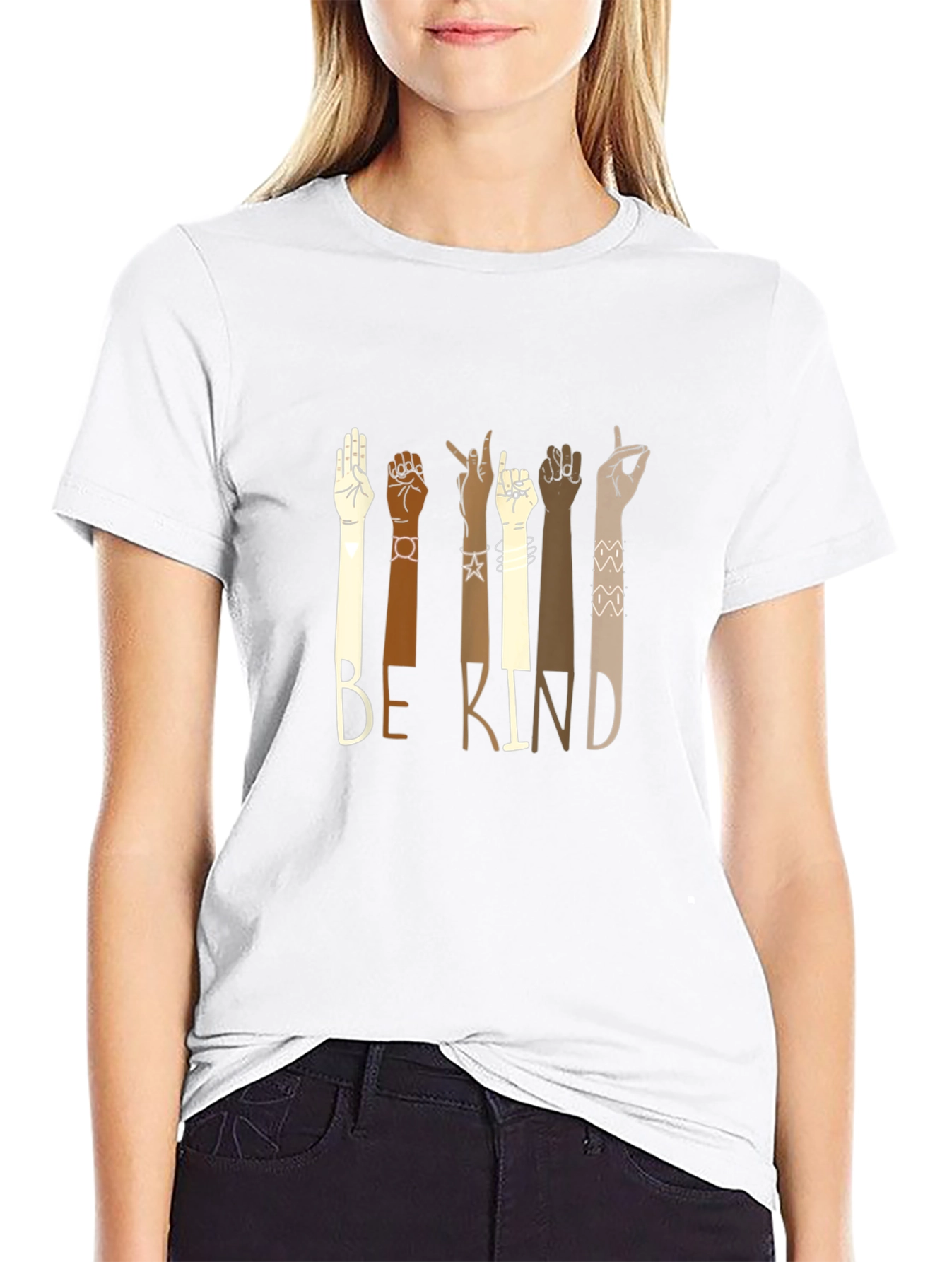 Be Kind Graphic Tee - Diversity Hands T-Shirt