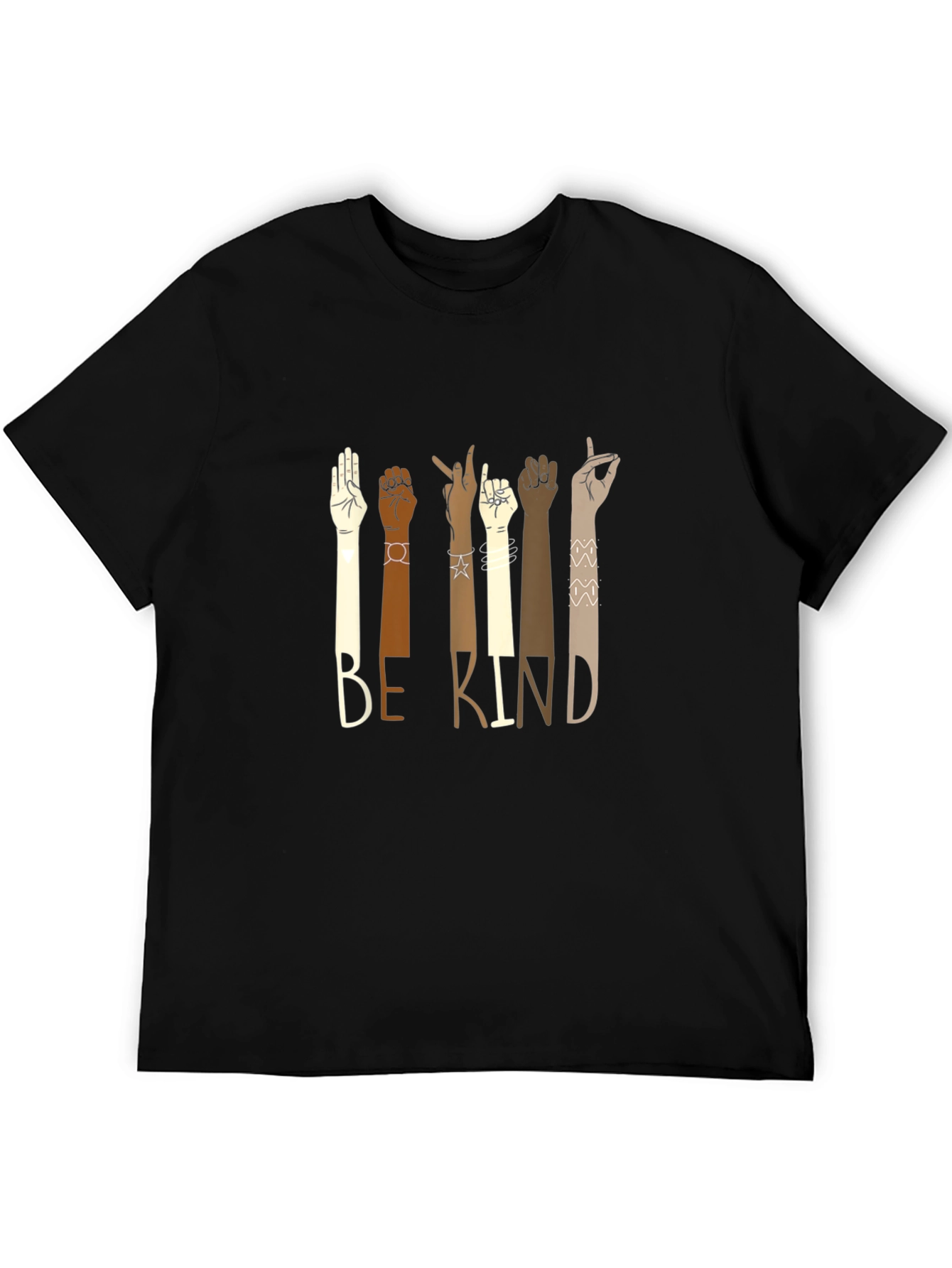 Be Kind Graphic Tee - Diversity Hands T-Shirt