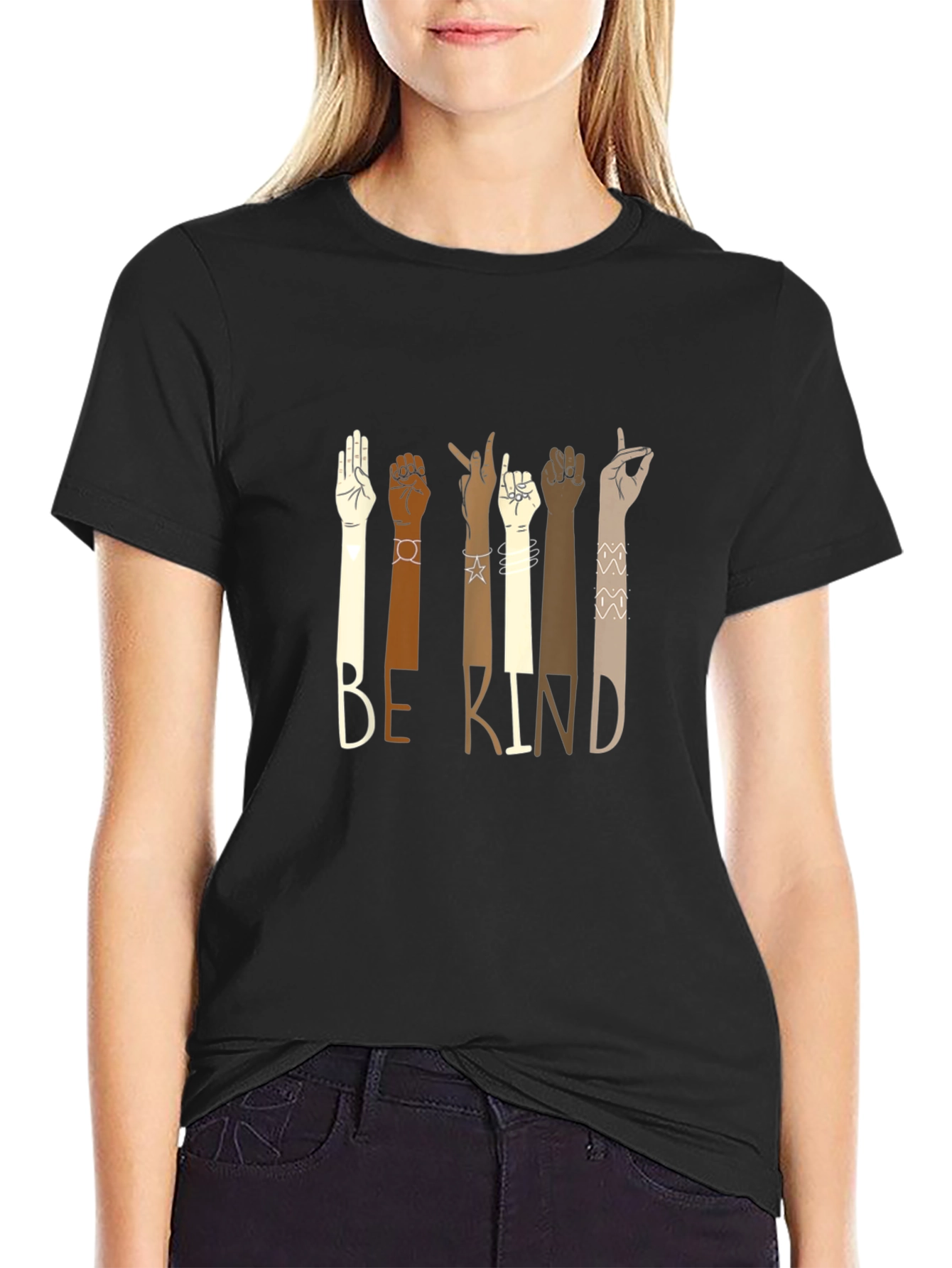 Be Kind Graphic Tee - Diversity Hands T-Shirt