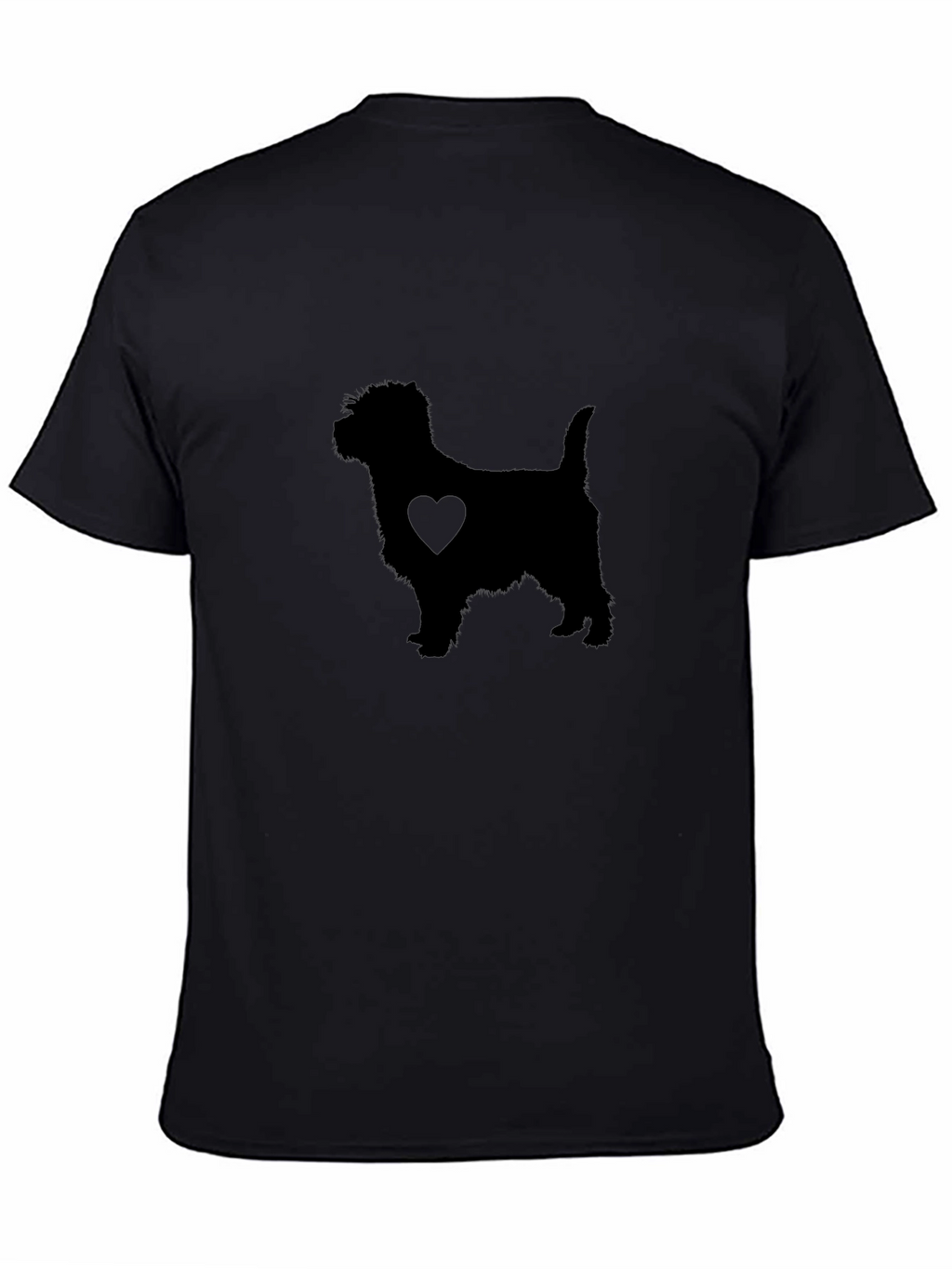 Dog Heart Silhouette Black T-Shirt