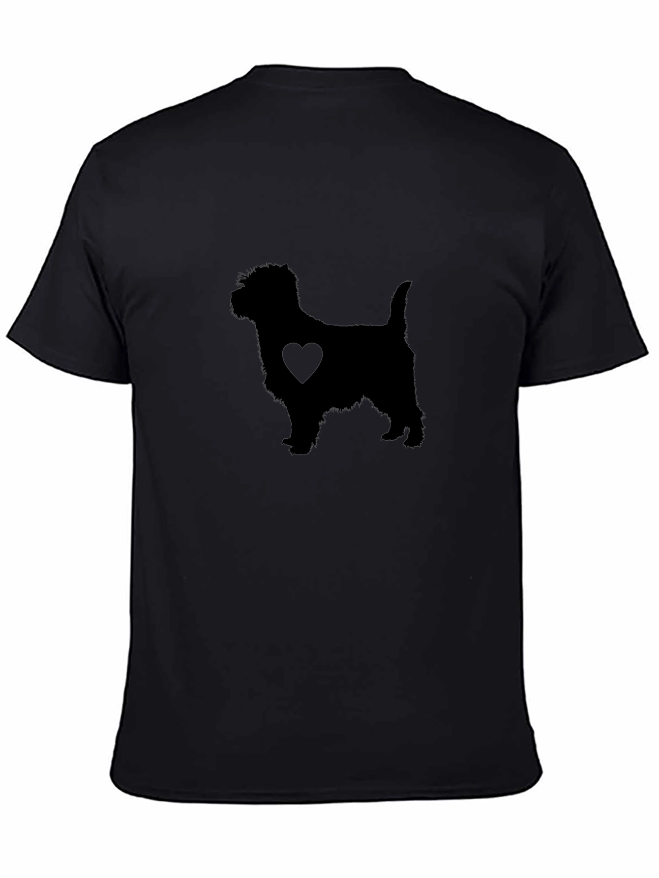 Dog Heart Silhouette Black T-Shirt