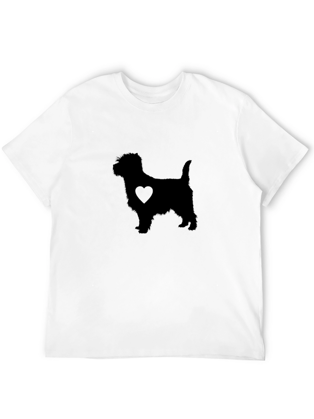 Dog Heart Silhouette Black T-Shirt
