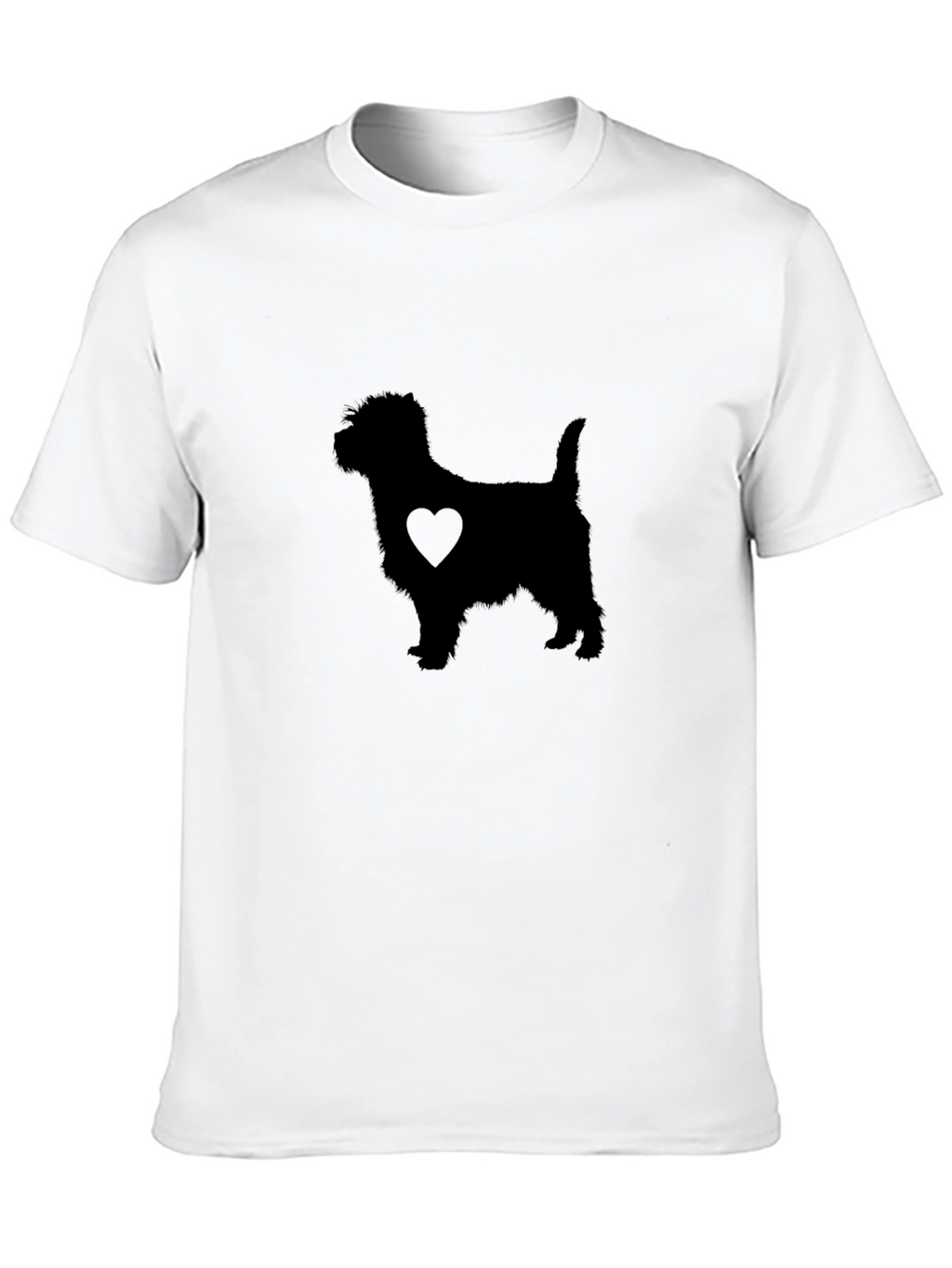 Dog Heart Silhouette Black T-Shirt