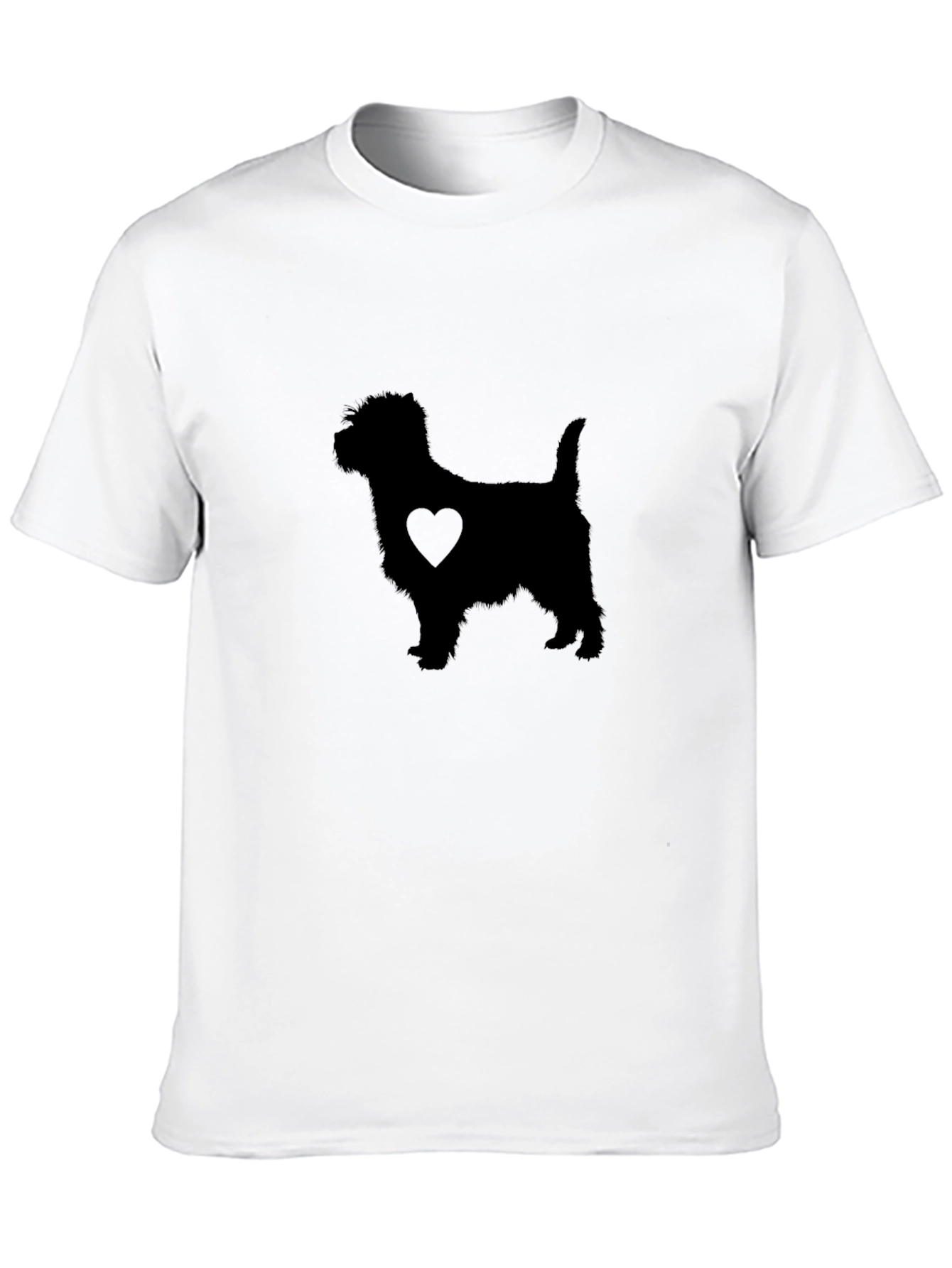 Dog Heart Silhouette Black T-Shirt