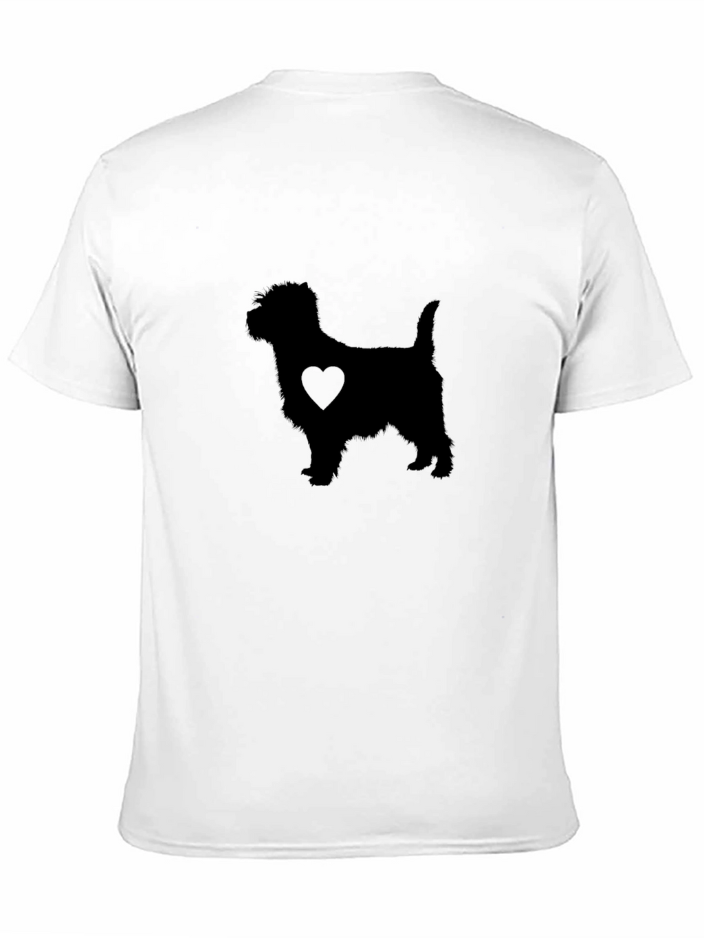 Dog Heart Silhouette Black T-Shirt