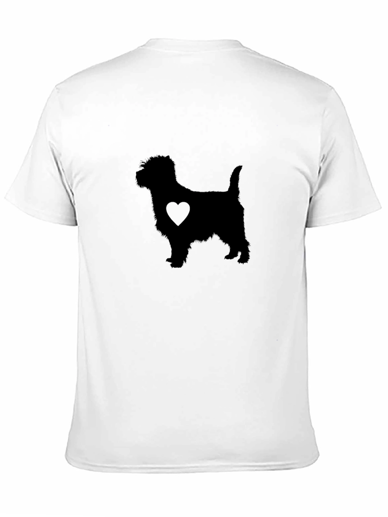Dog Heart Silhouette Black T-Shirt