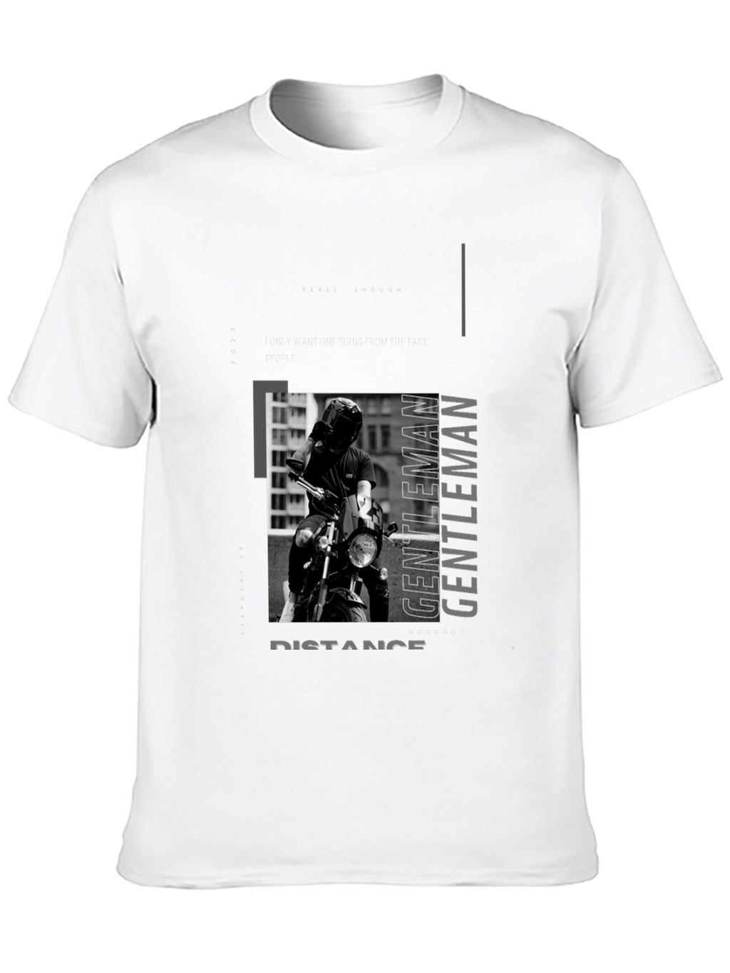 Stylish Black Motorcycle Rider Graphic Tee