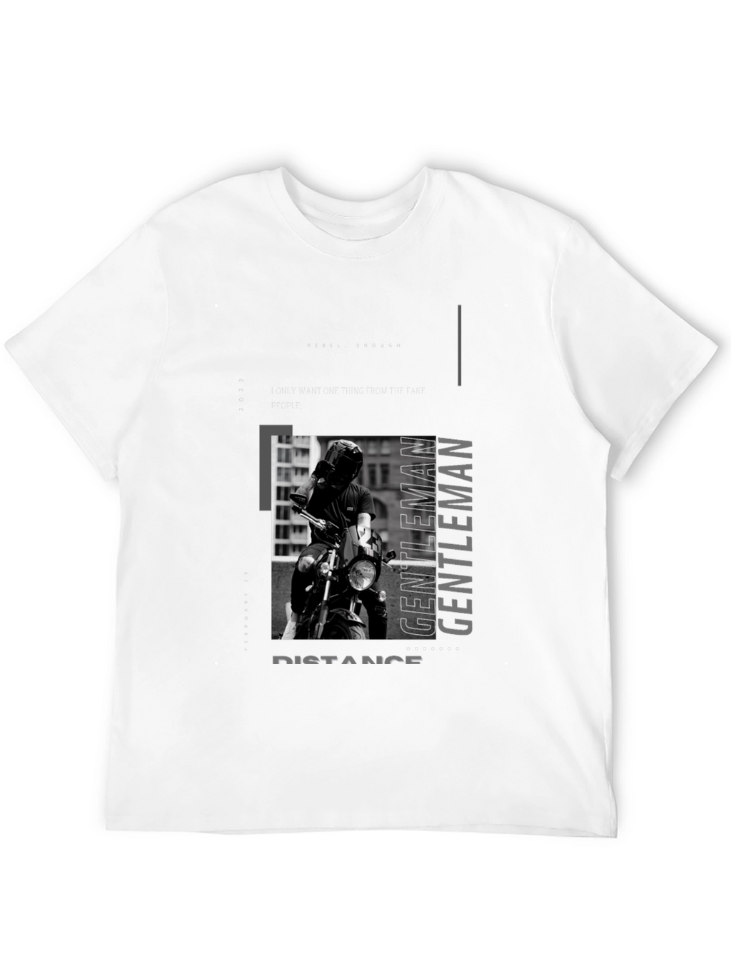 Stylish Black Motorcycle Rider Graphic Tee