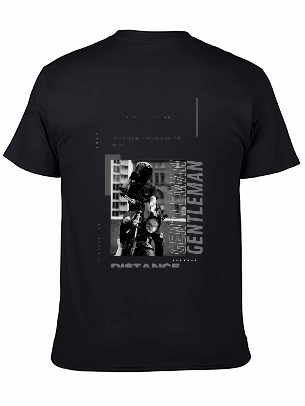 Stylish Black Motorcycle Rider Graphic Tee