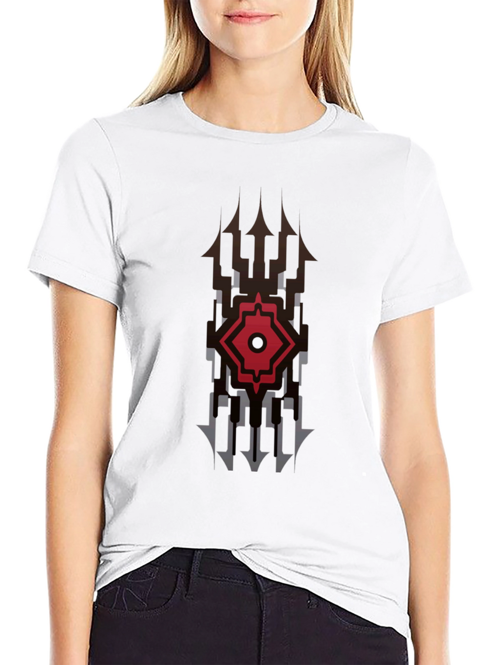 Black Graphic Tee - Modern Tribal Design