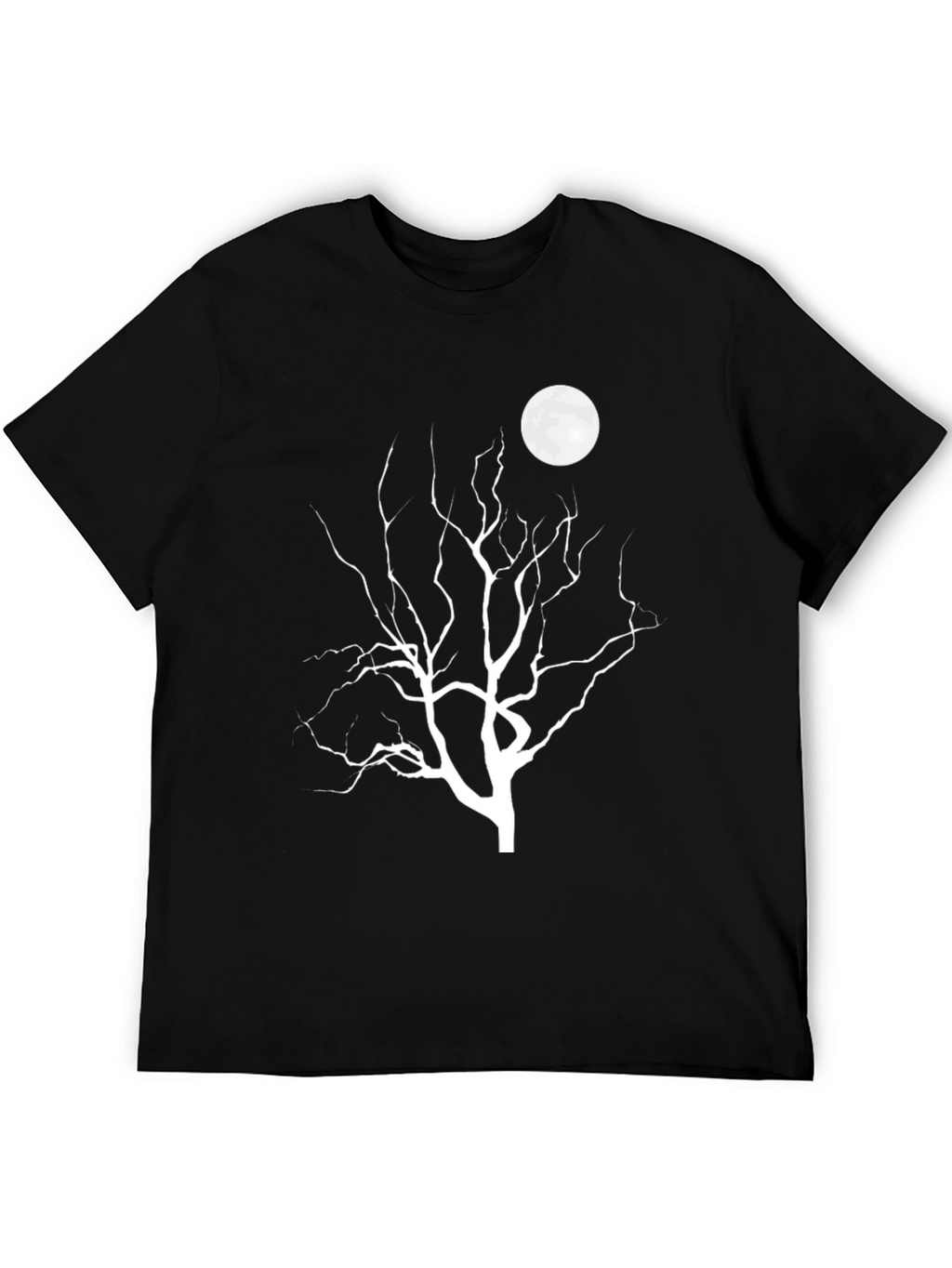 Moonlit Tree Graphic Tee - Black Cotton