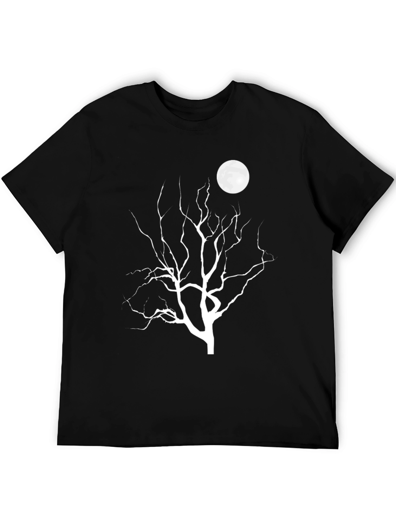 Moonlit Tree Graphic Tee - Black Cotton