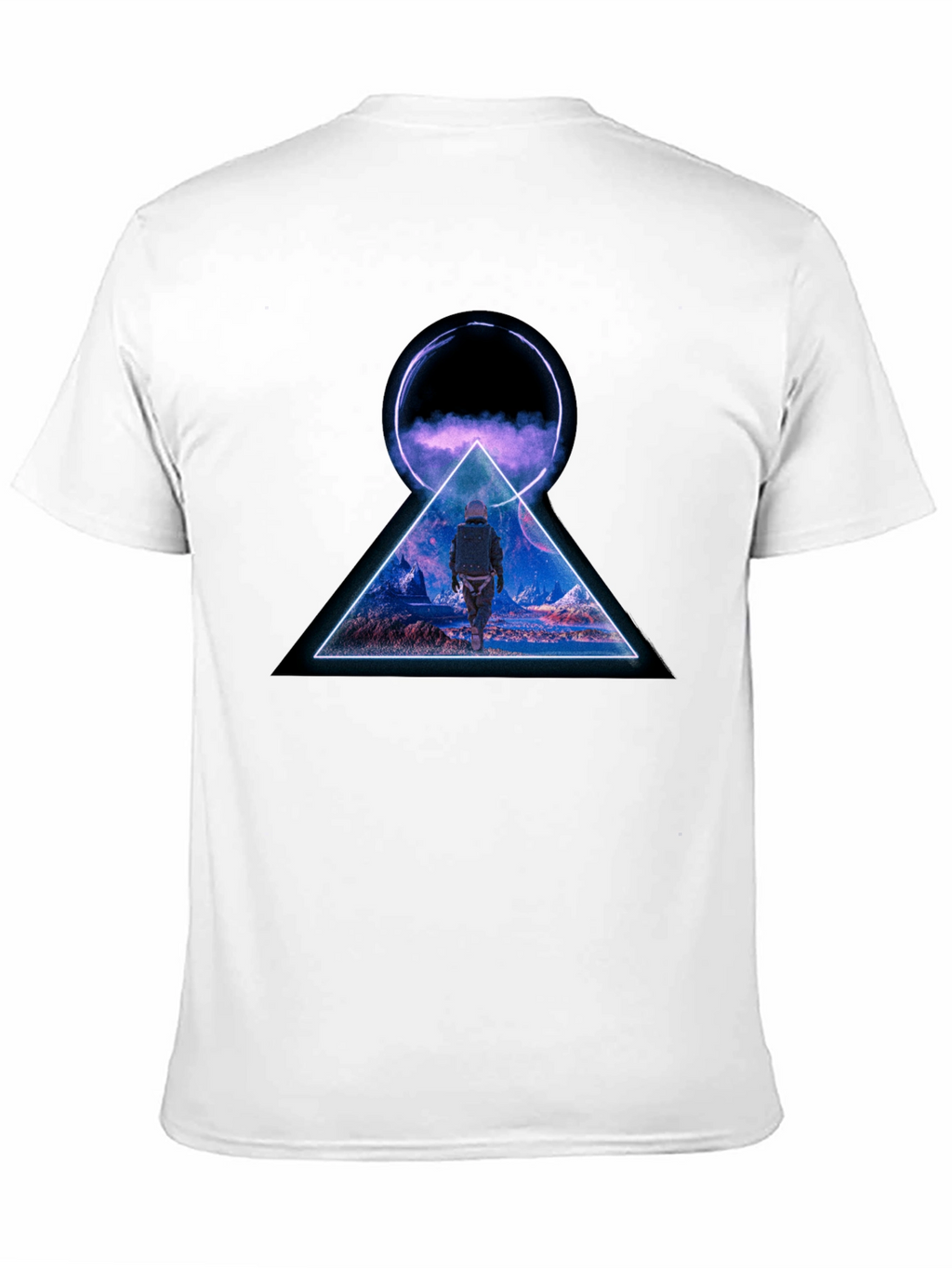 Abstract Geometric Graphic Print Black T-Shirt