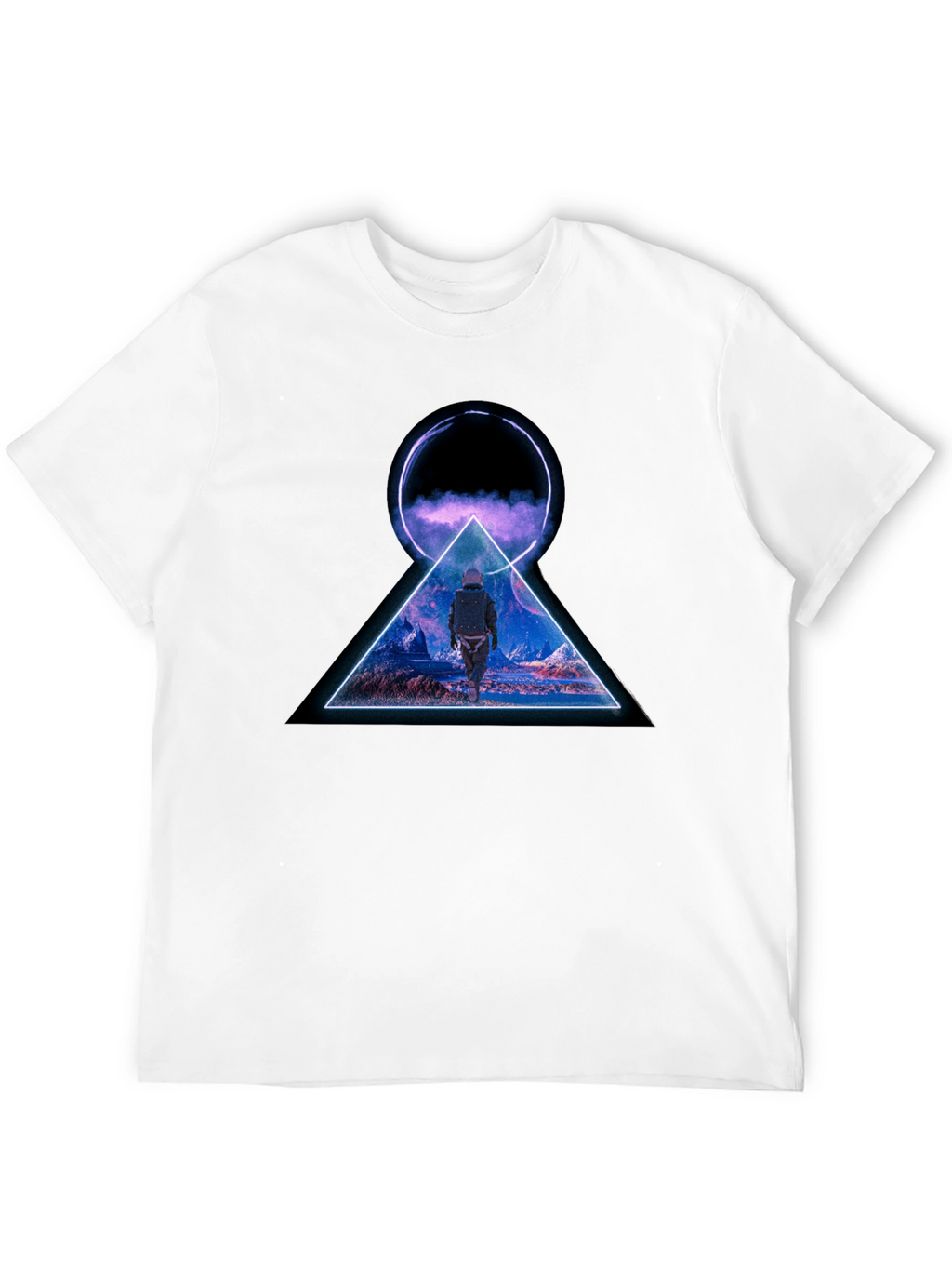 Abstract Geometric Graphic Print Black T-Shirt