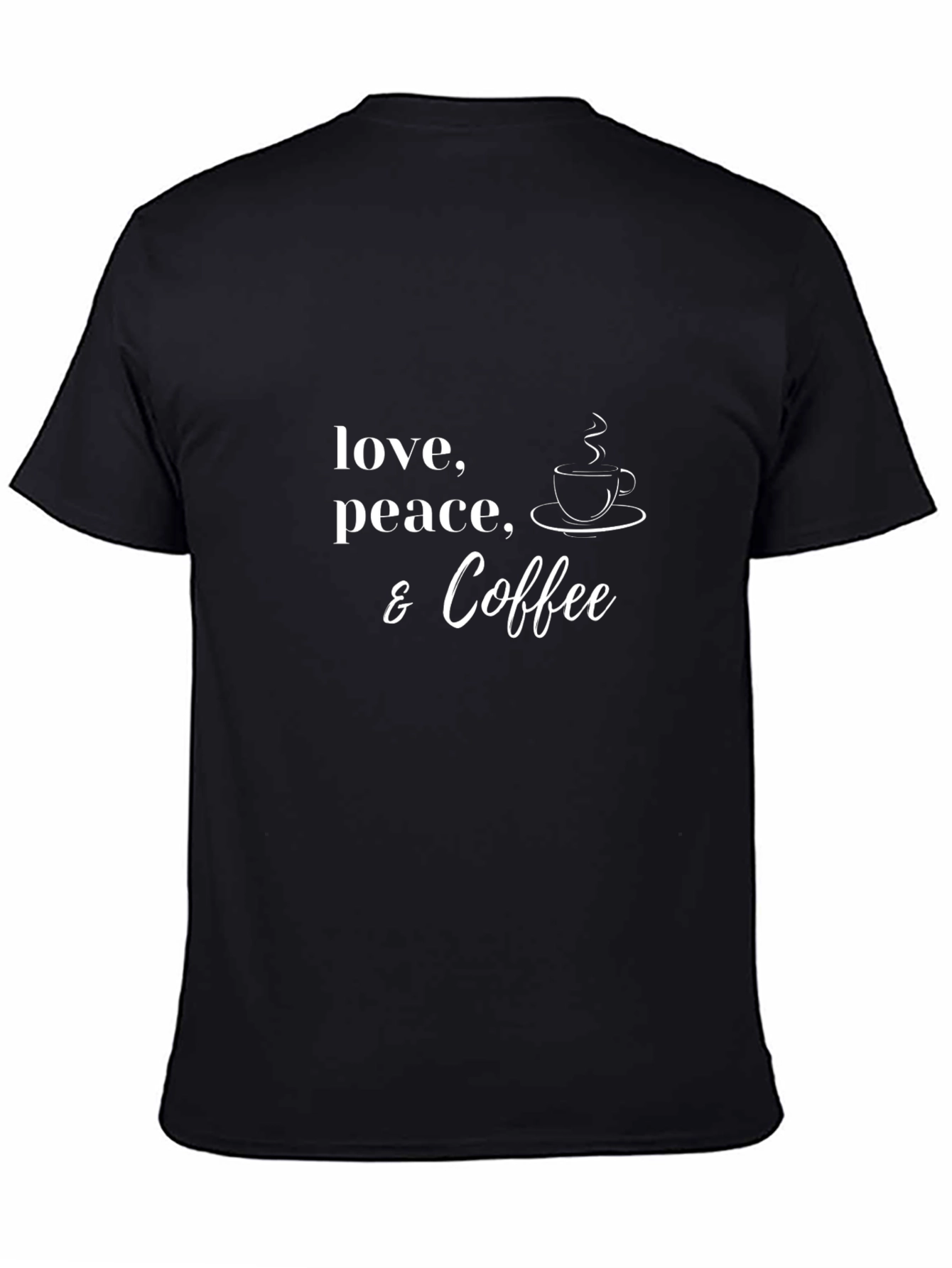 Love Peace Coffee Graphic T-Shirt Casual Tee