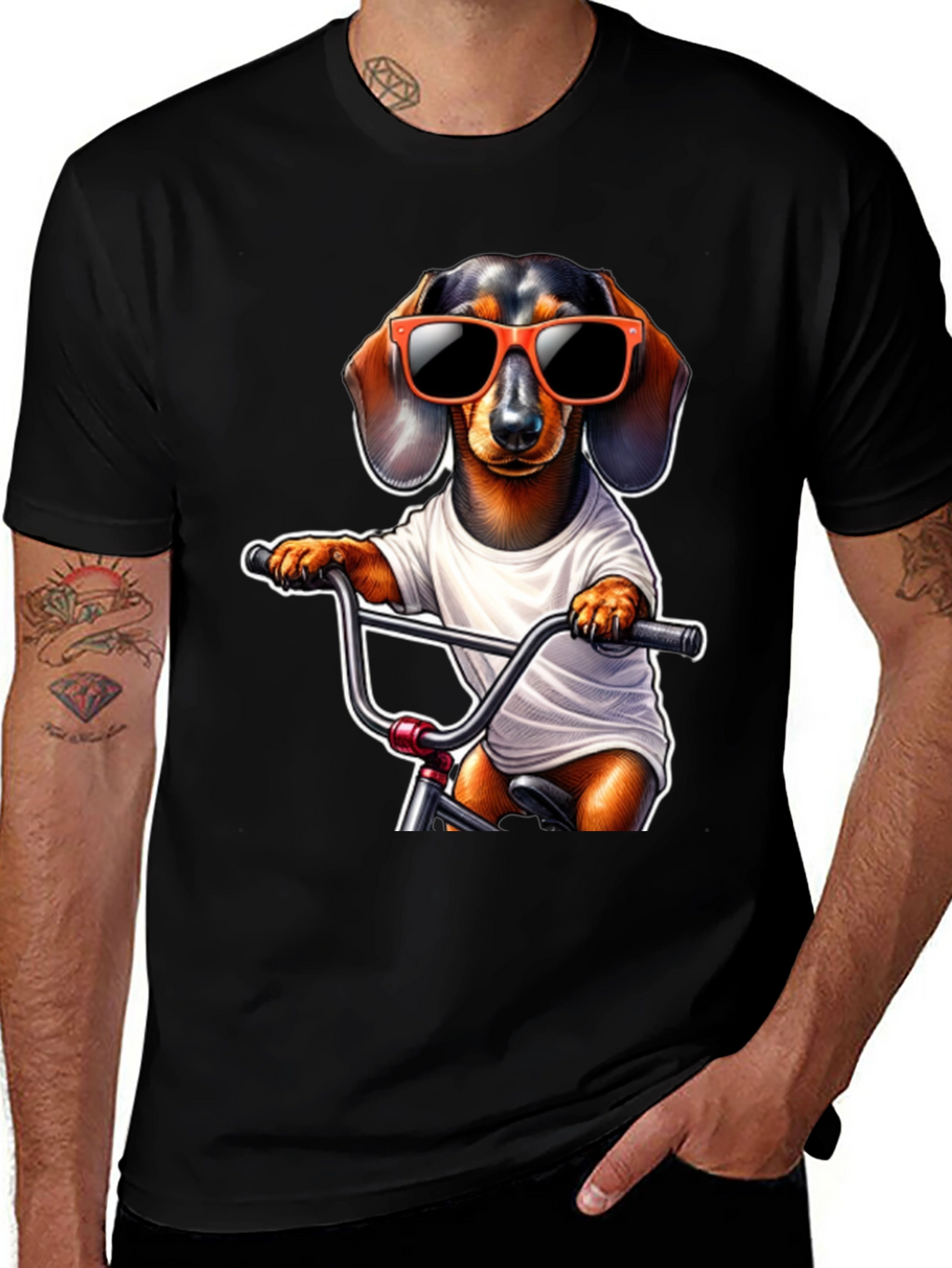 Cool Dachshund Biker T-Shirt