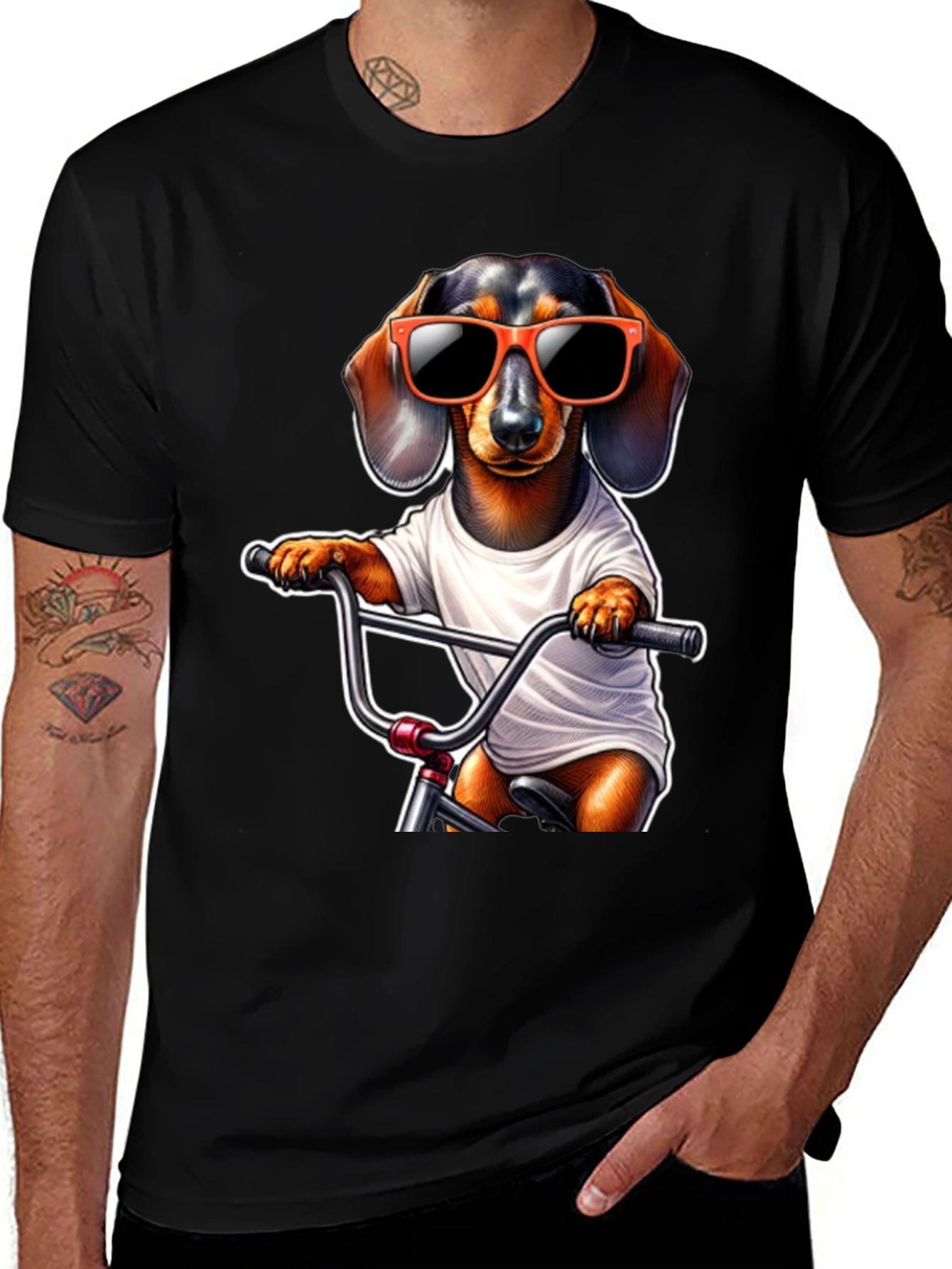 Cool Dachshund Biker T-Shirt