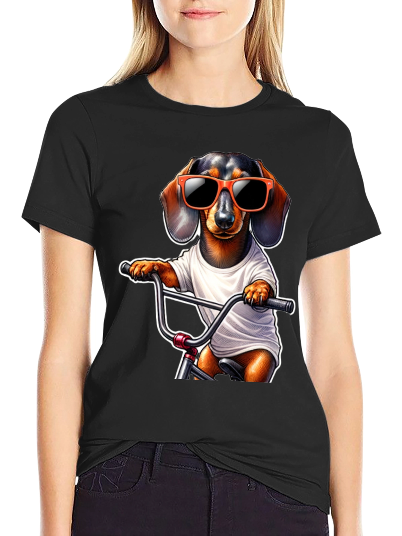 Cool Dachshund Biker T-Shirt