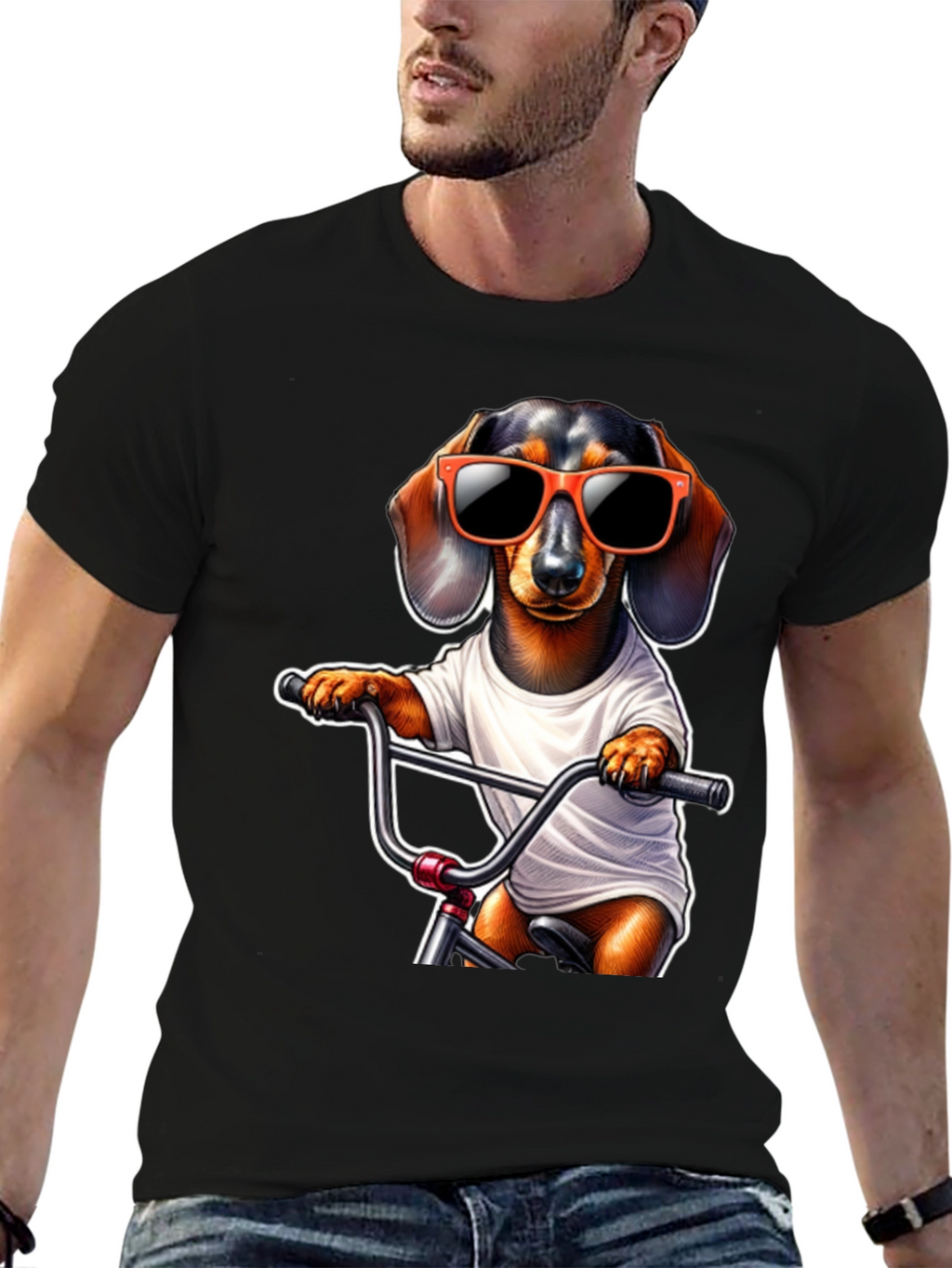 Cool Dachshund Biker T-Shirt