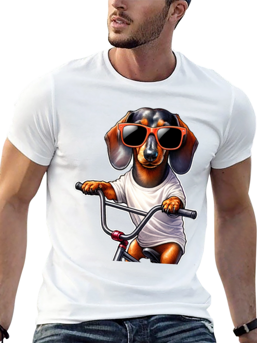 Cool Dachshund Biker T-Shirt
