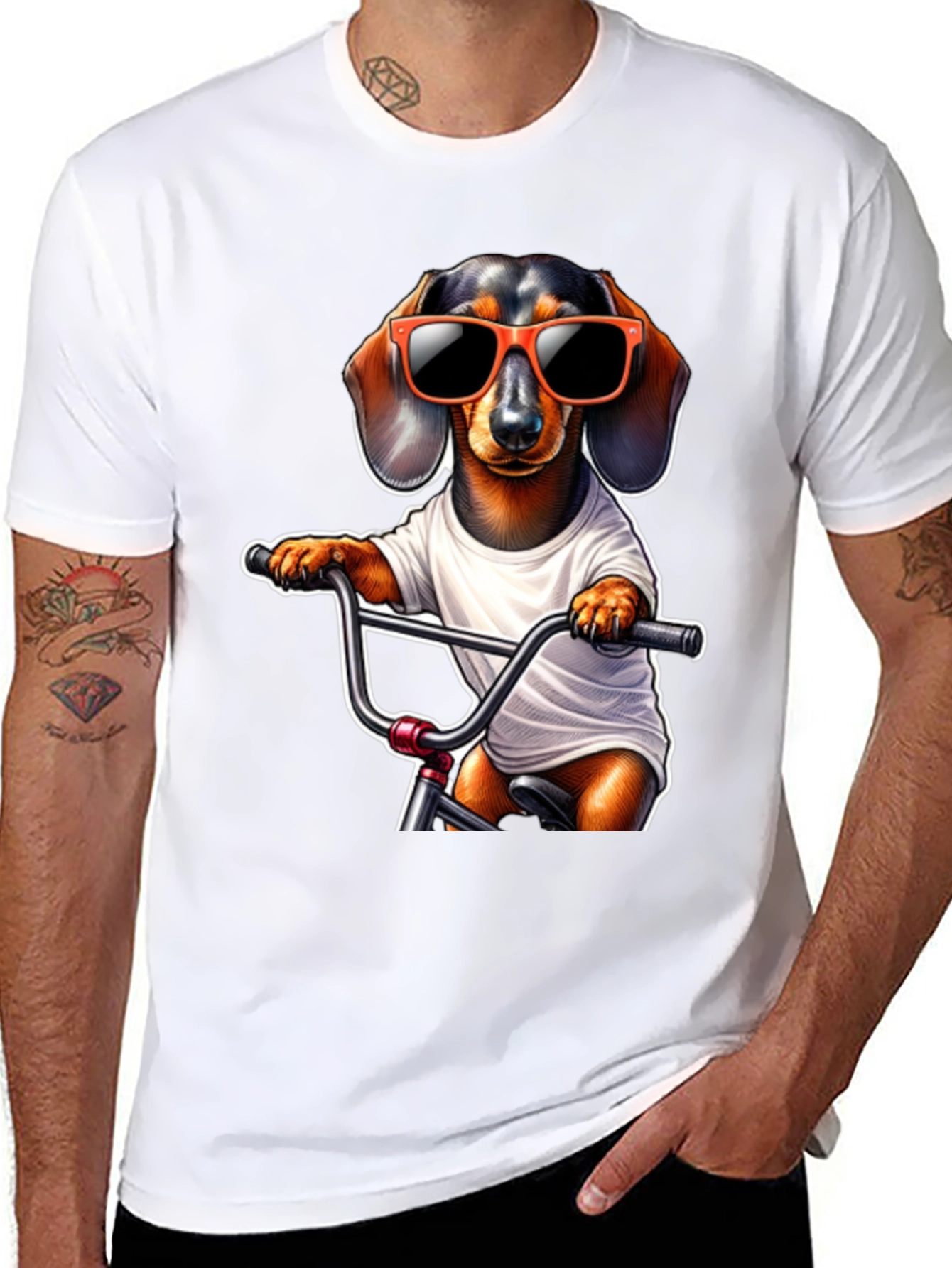 Cool Dachshund Biker T-Shirt