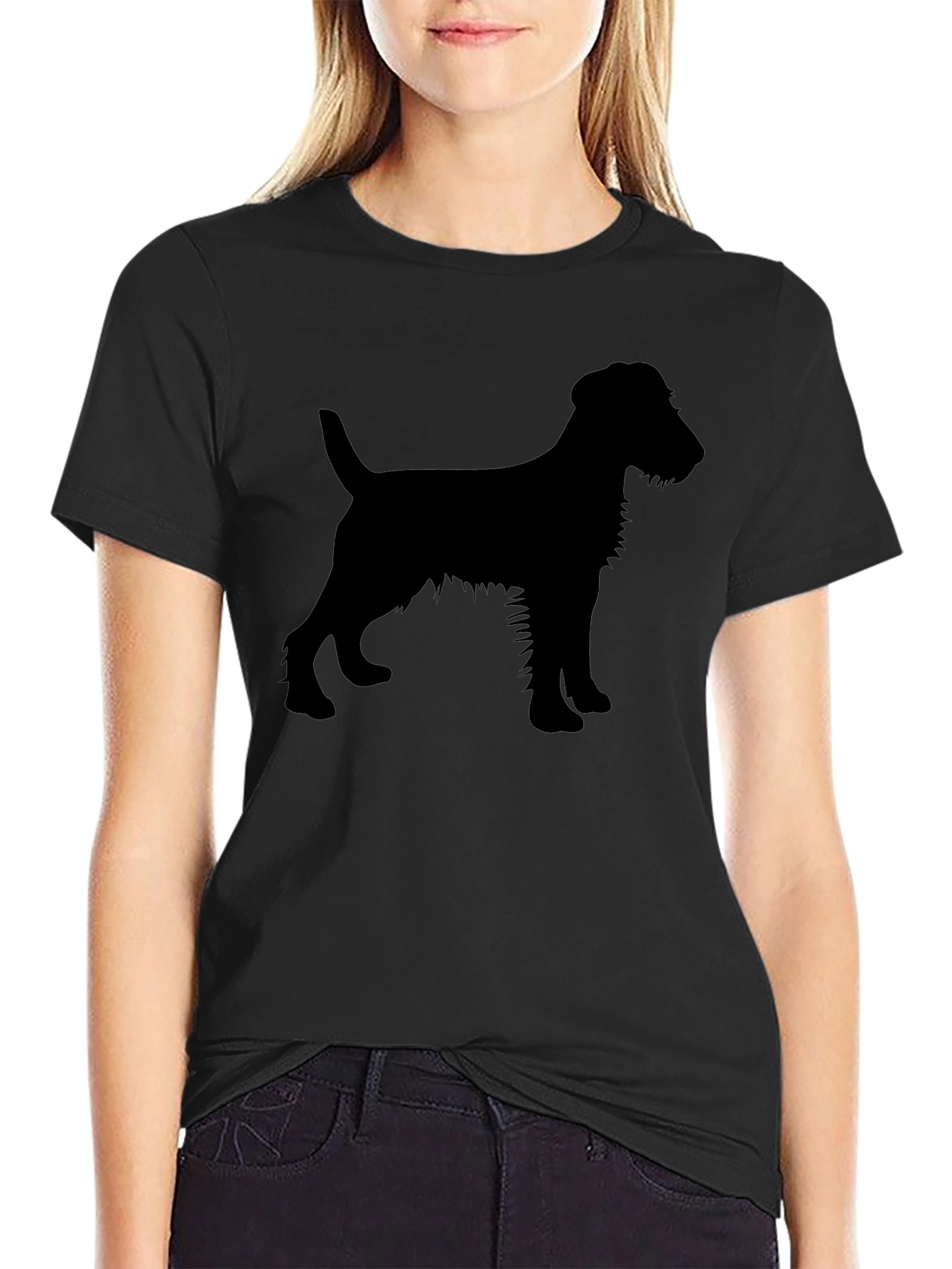 Dog Silhouette T-Shirt - Black
