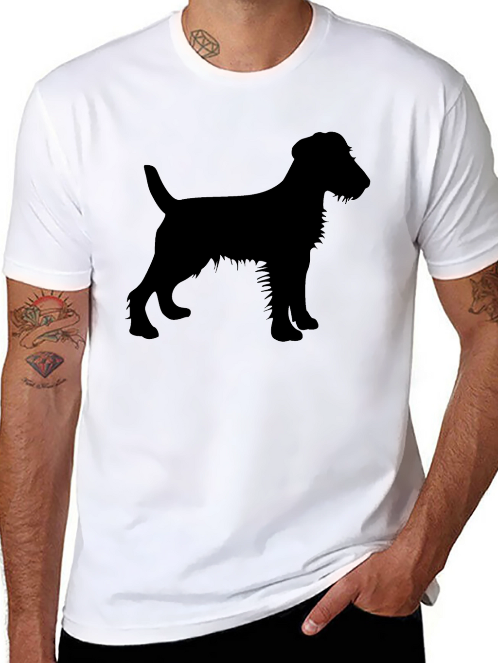 Dog Silhouette T-Shirt - Black