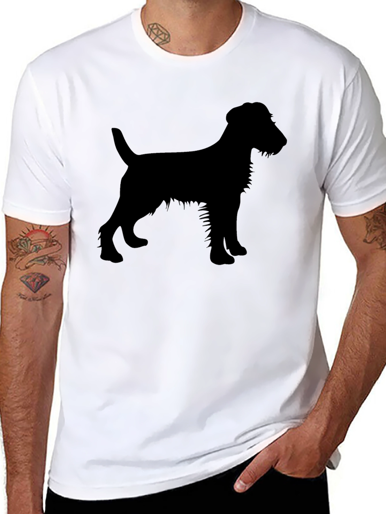 Dog Silhouette T-Shirt - Black
