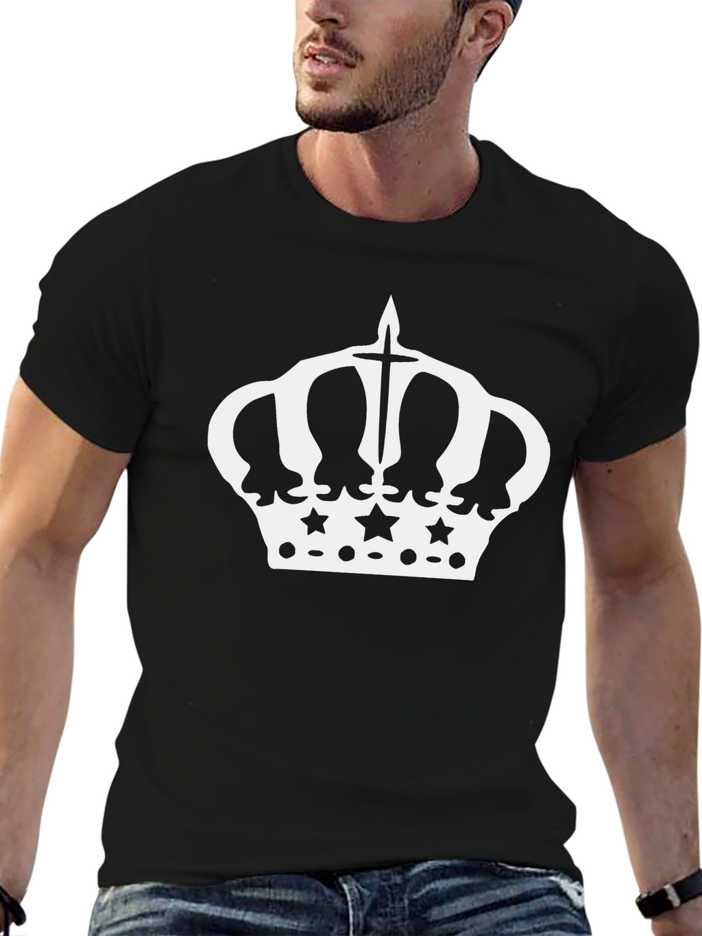 Crown Graphic Tee - Black Cotton Blend