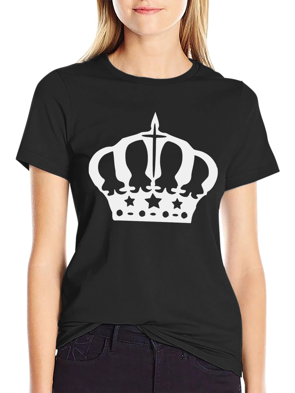 Crown Graphic Tee - Black Cotton Blend