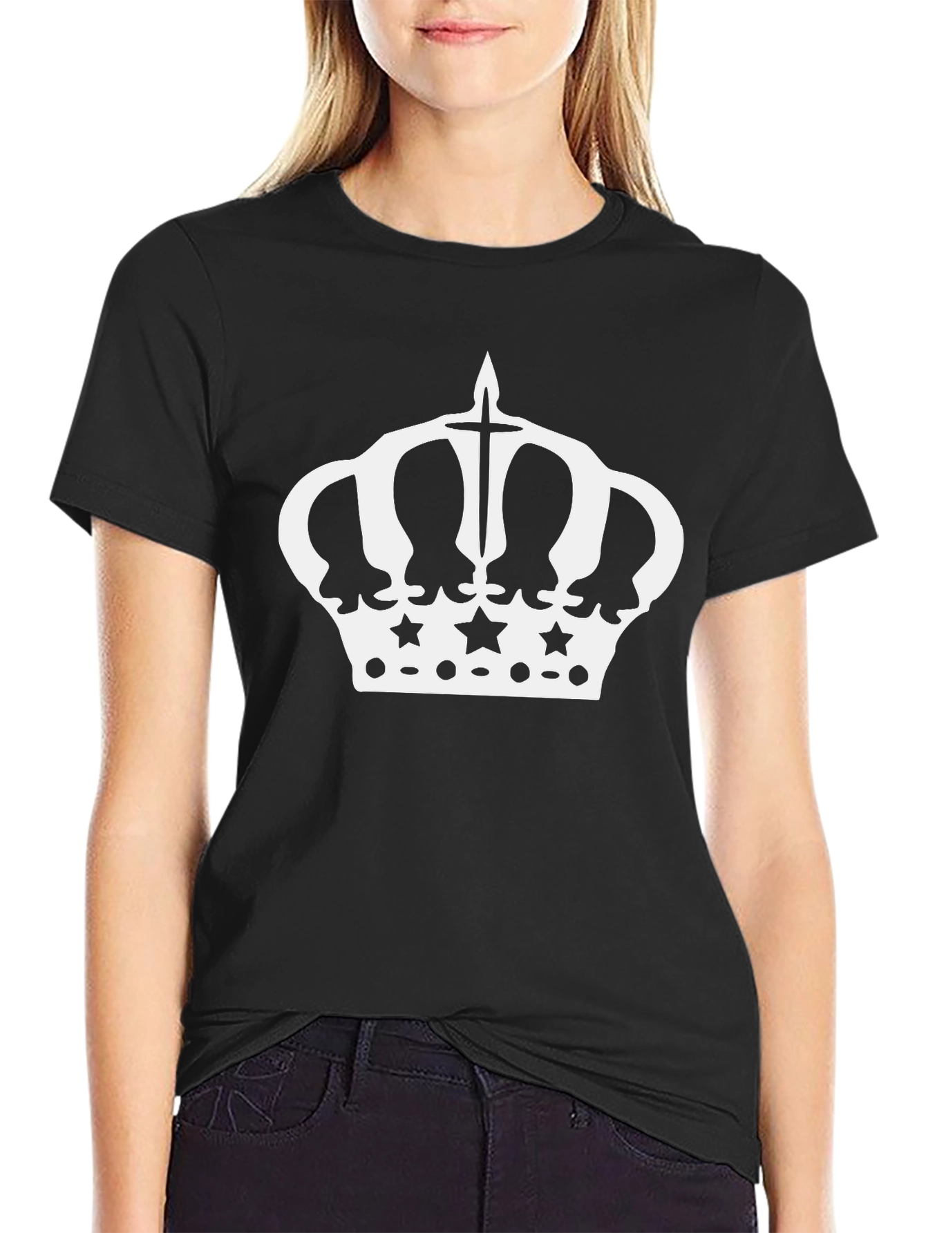 Crown Graphic Tee - Black Cotton Blend