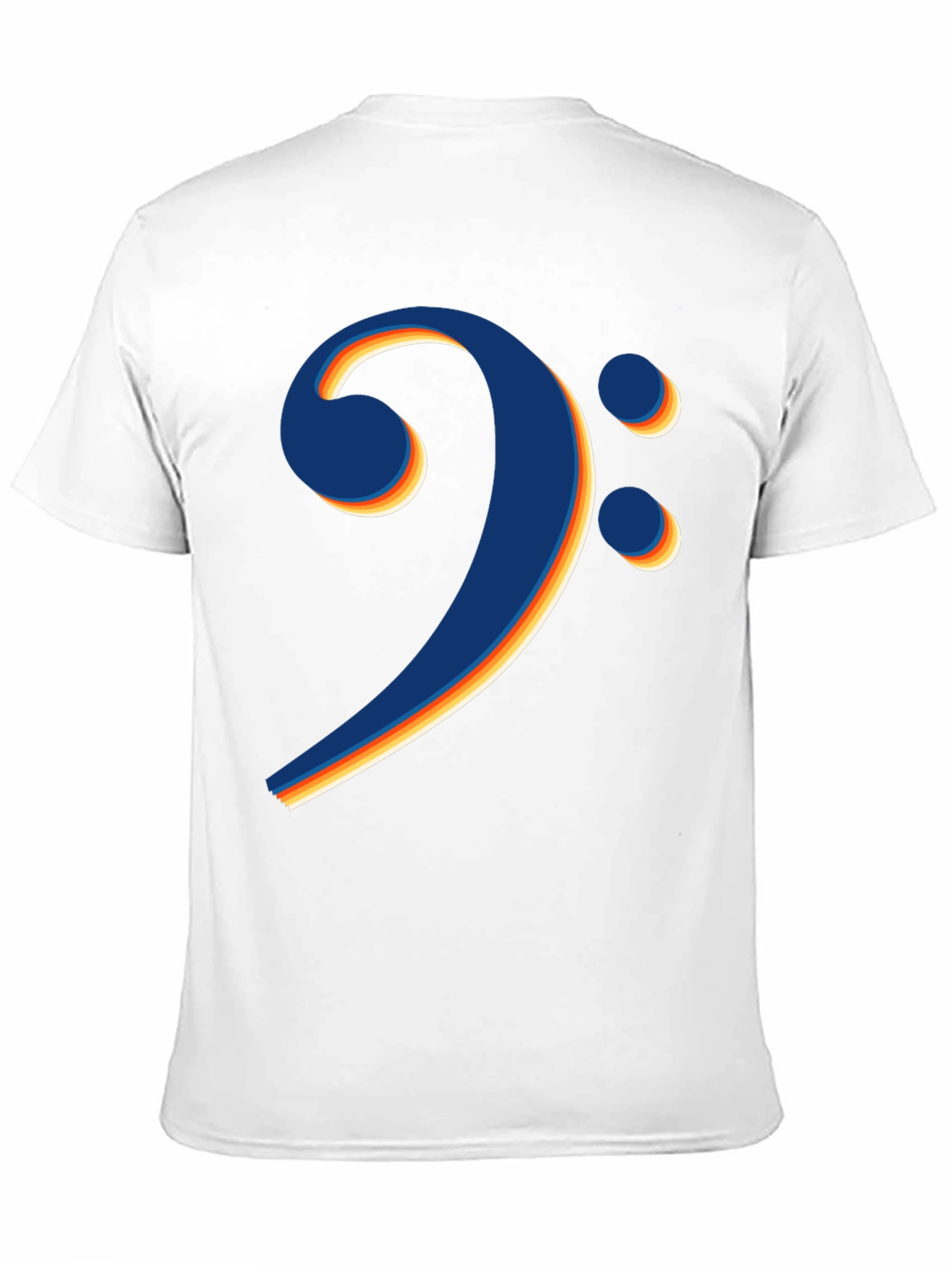 Bass Clef Retro Stripe Black T-Shirt