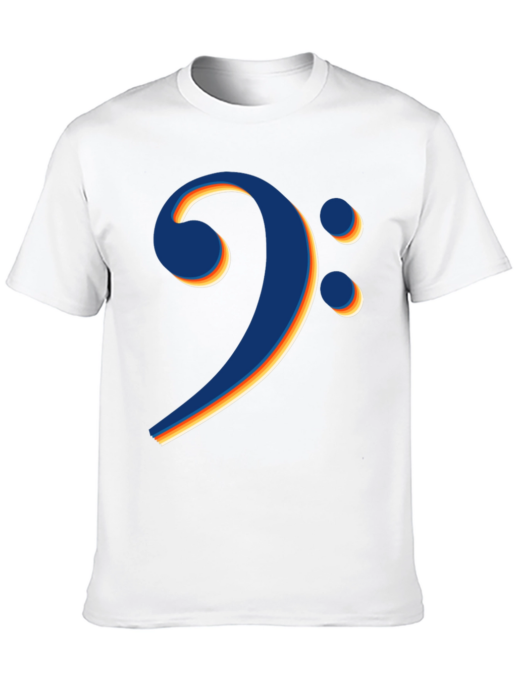 Bass Clef Retro Stripe Black T-Shirt