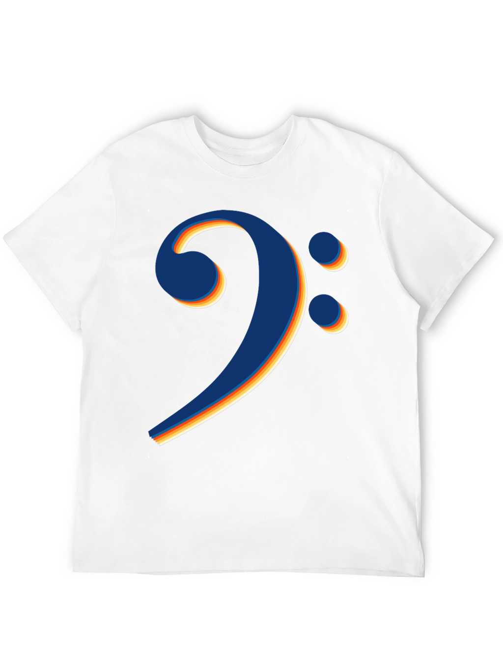 Bass Clef Retro Stripe Black T-Shirt