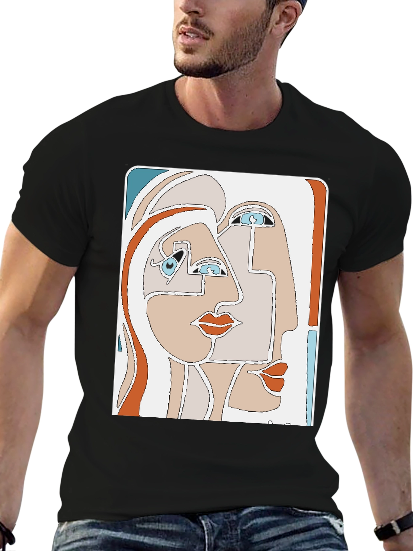 Abstract Faces Graphic T-Shirt - Modern Art Tee