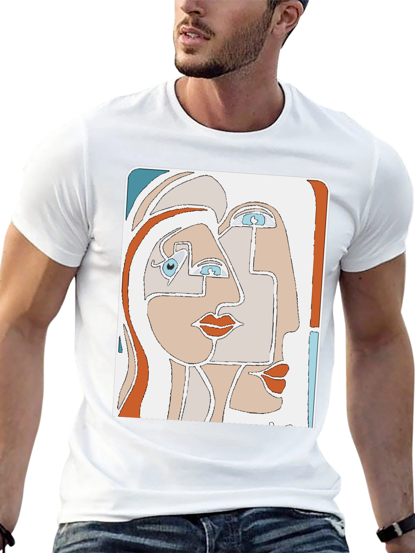 Abstract Faces Graphic T-Shirt - Modern Art Tee