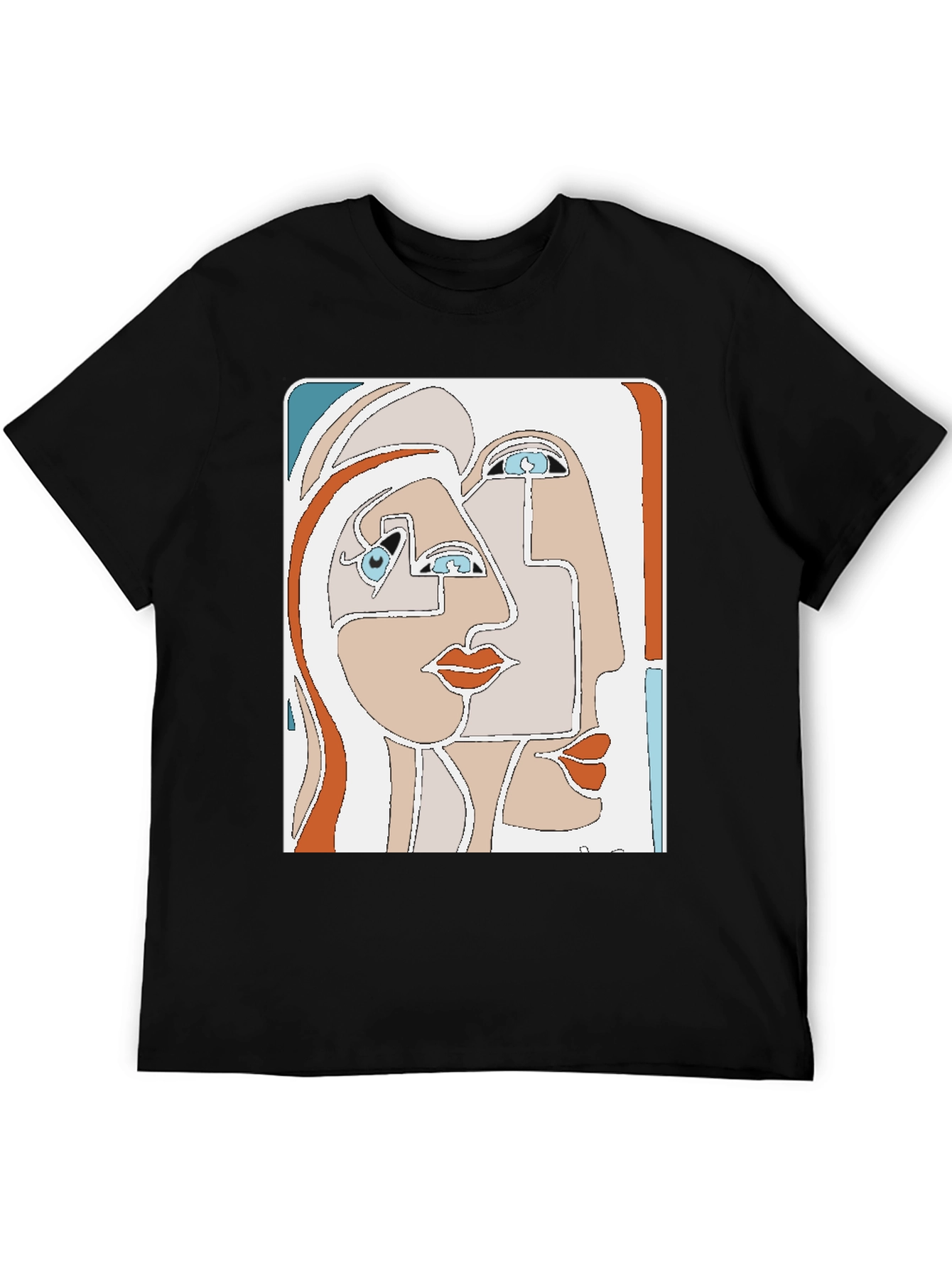 Abstract Faces Graphic T-Shirt - Modern Art Tee