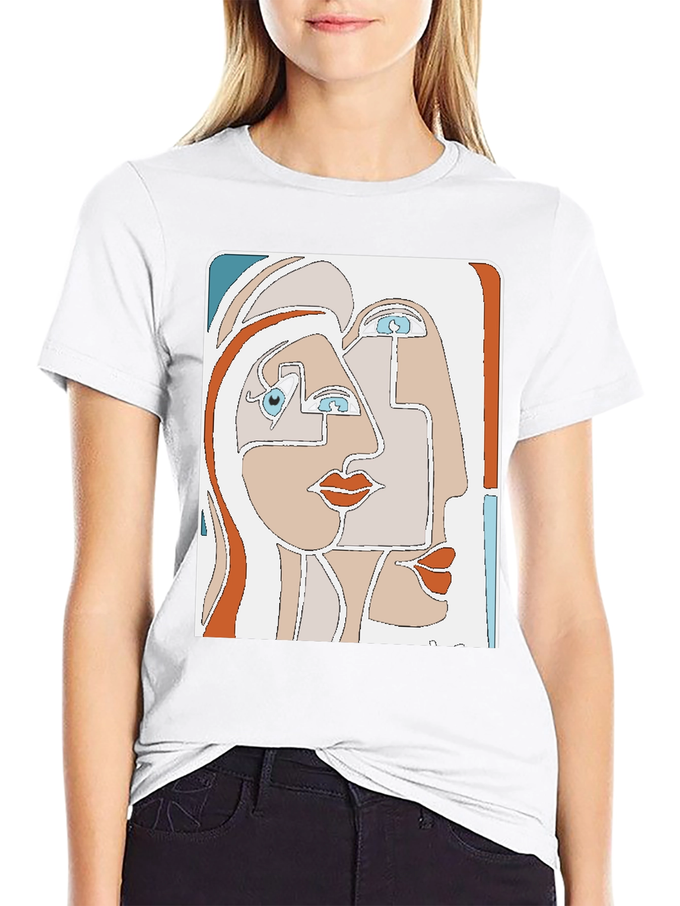 Abstract Faces Graphic T-Shirt - Modern Art Tee