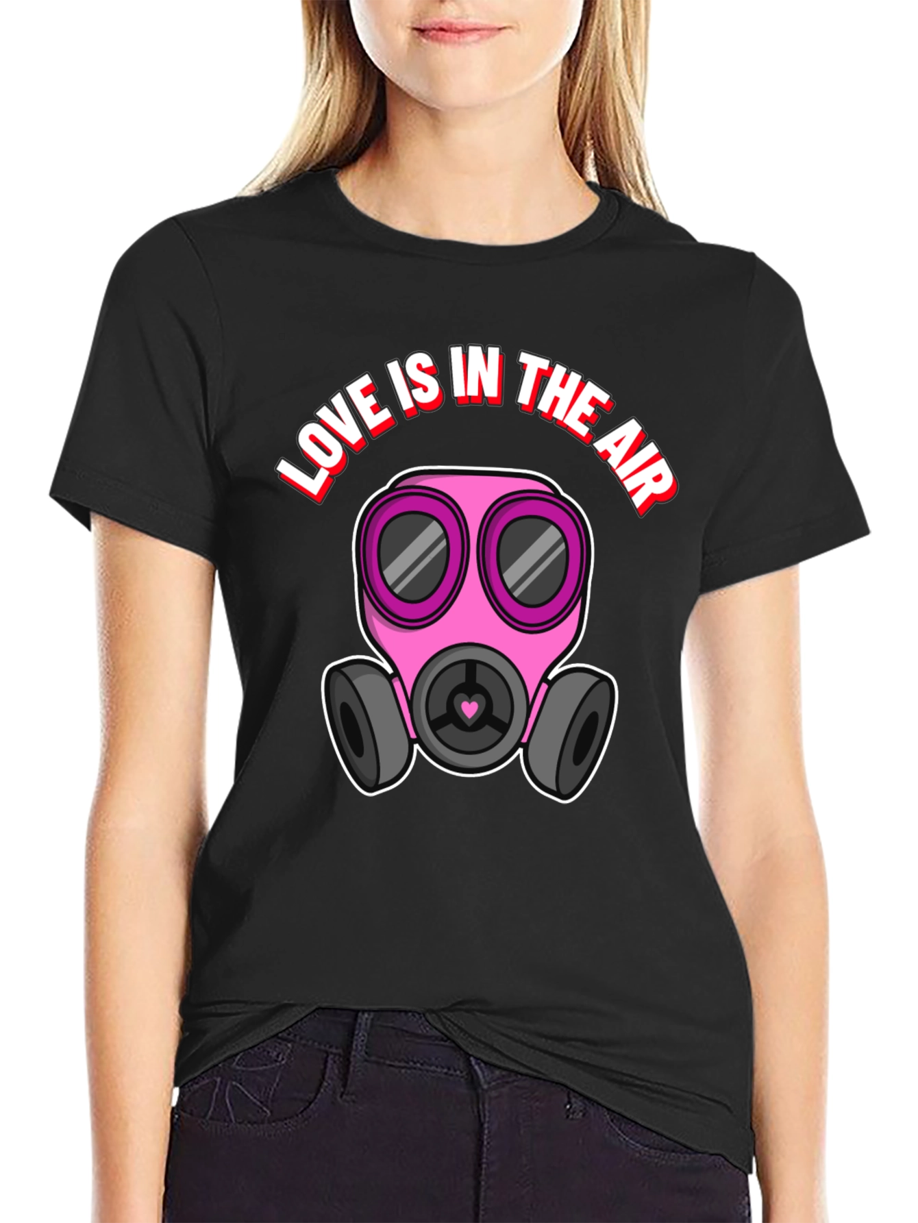 Love is in the Air Gas Mask Graphic Tee