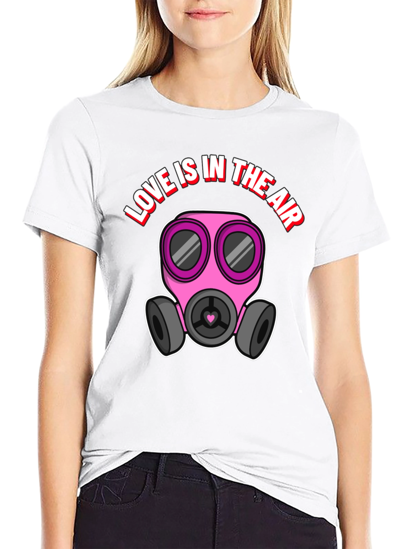 Love is in the Air Gas Mask Graphic Tee