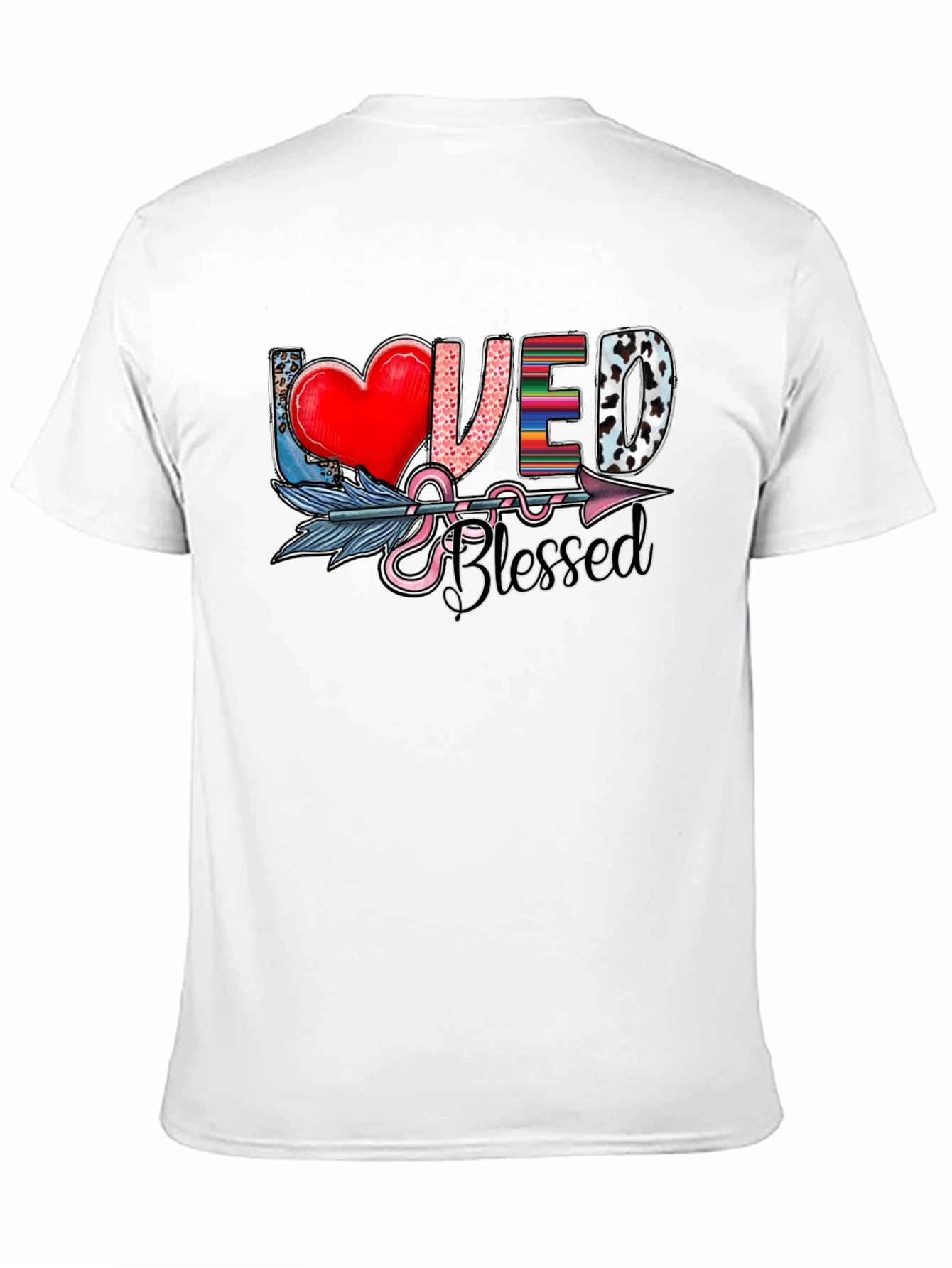 Loved & Blessed Graphic Tee - Arrow Heart Design