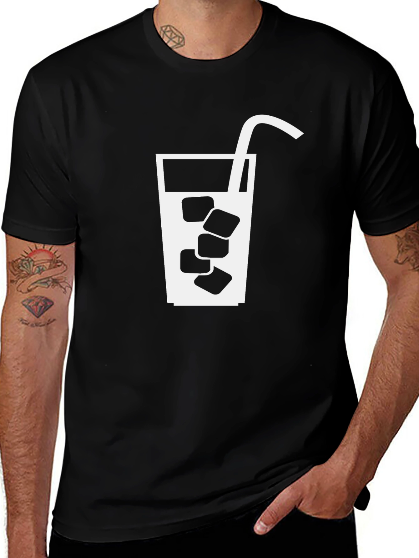 Cool Drink Graphic Tee - Black Cotton T-Shirt