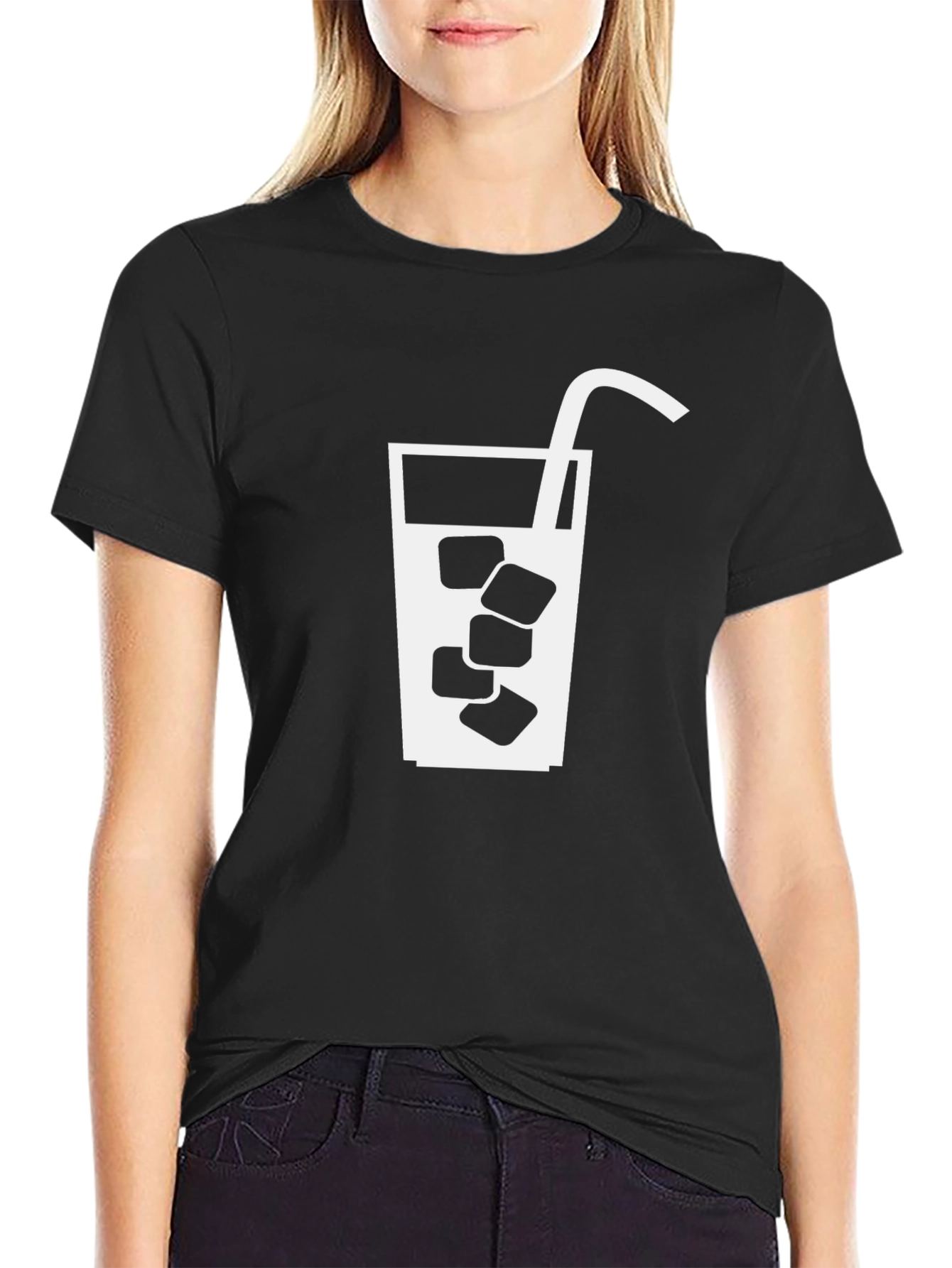 Cool Drink Graphic Tee - Black Cotton T-Shirt