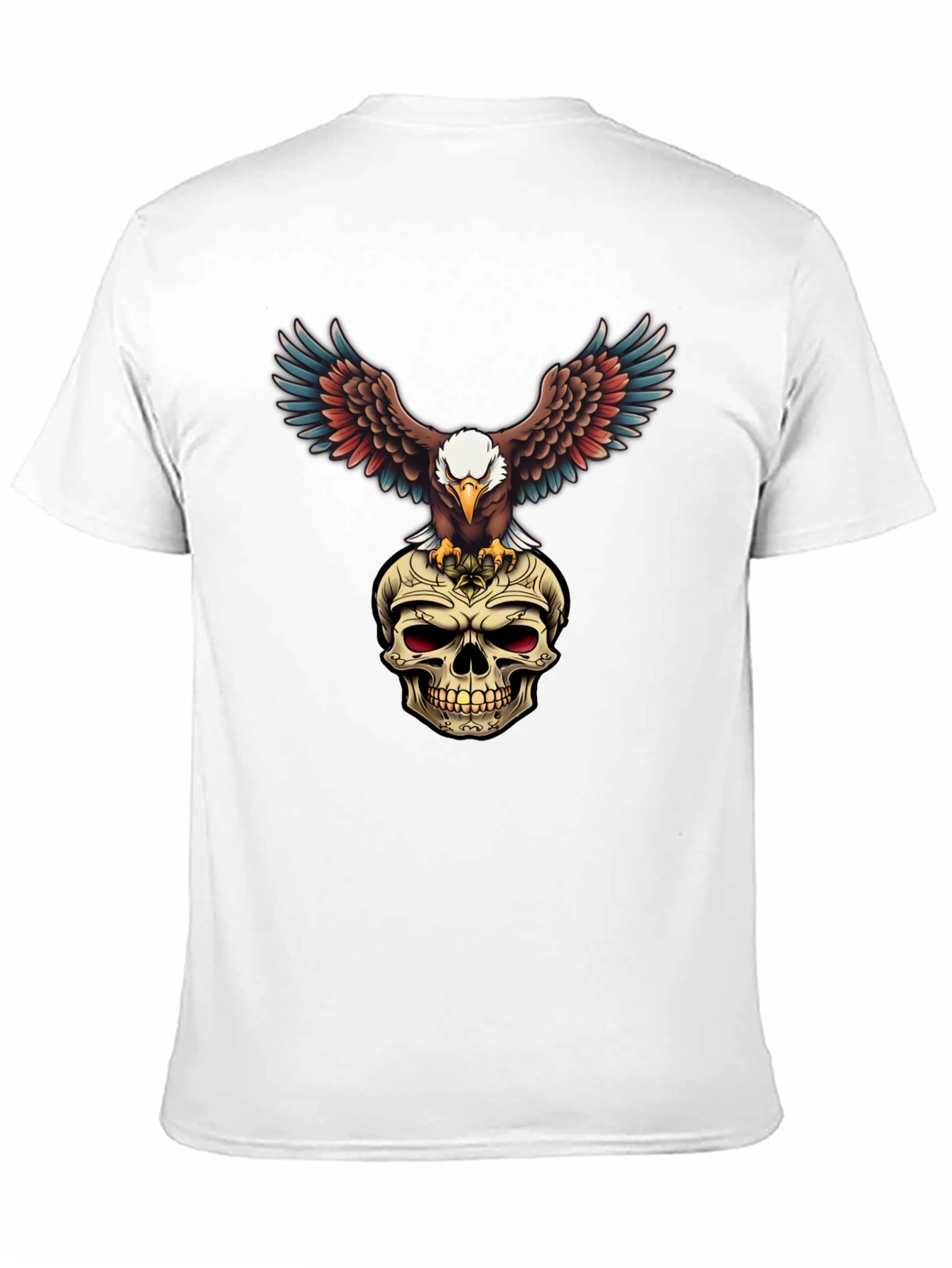 Eagle on Skull Graphic Tee - Edgy Menswear
